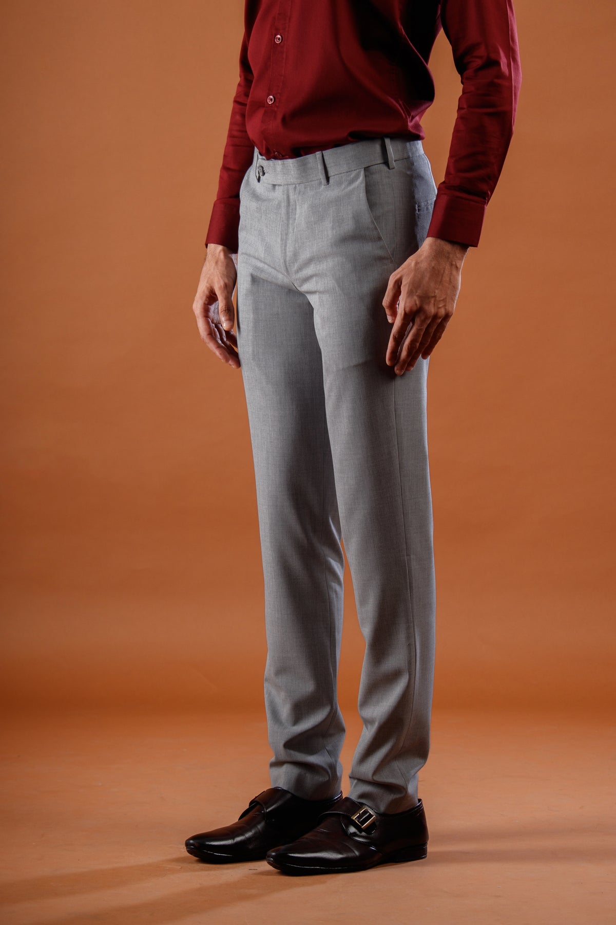 Shadow Grey Flexiwaist Straight Fit Pants