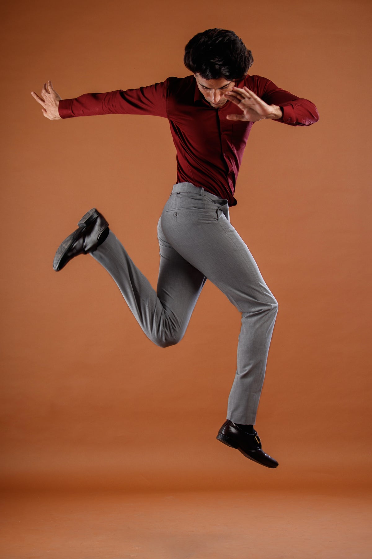 Shadow Grey Flexiwaist Straight Fit Pants