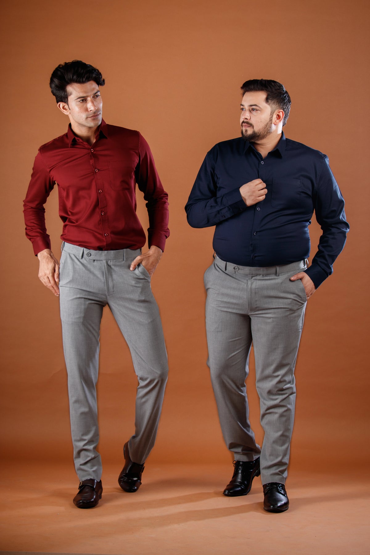 Shadow Grey Flexiwaist Straight Fit Pants