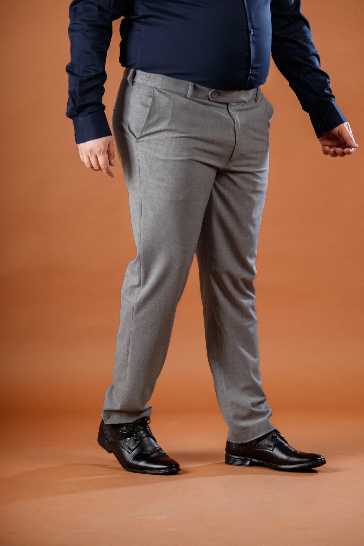 Shadow Grey Flexiwaist Straight Fit Plus Size Pants