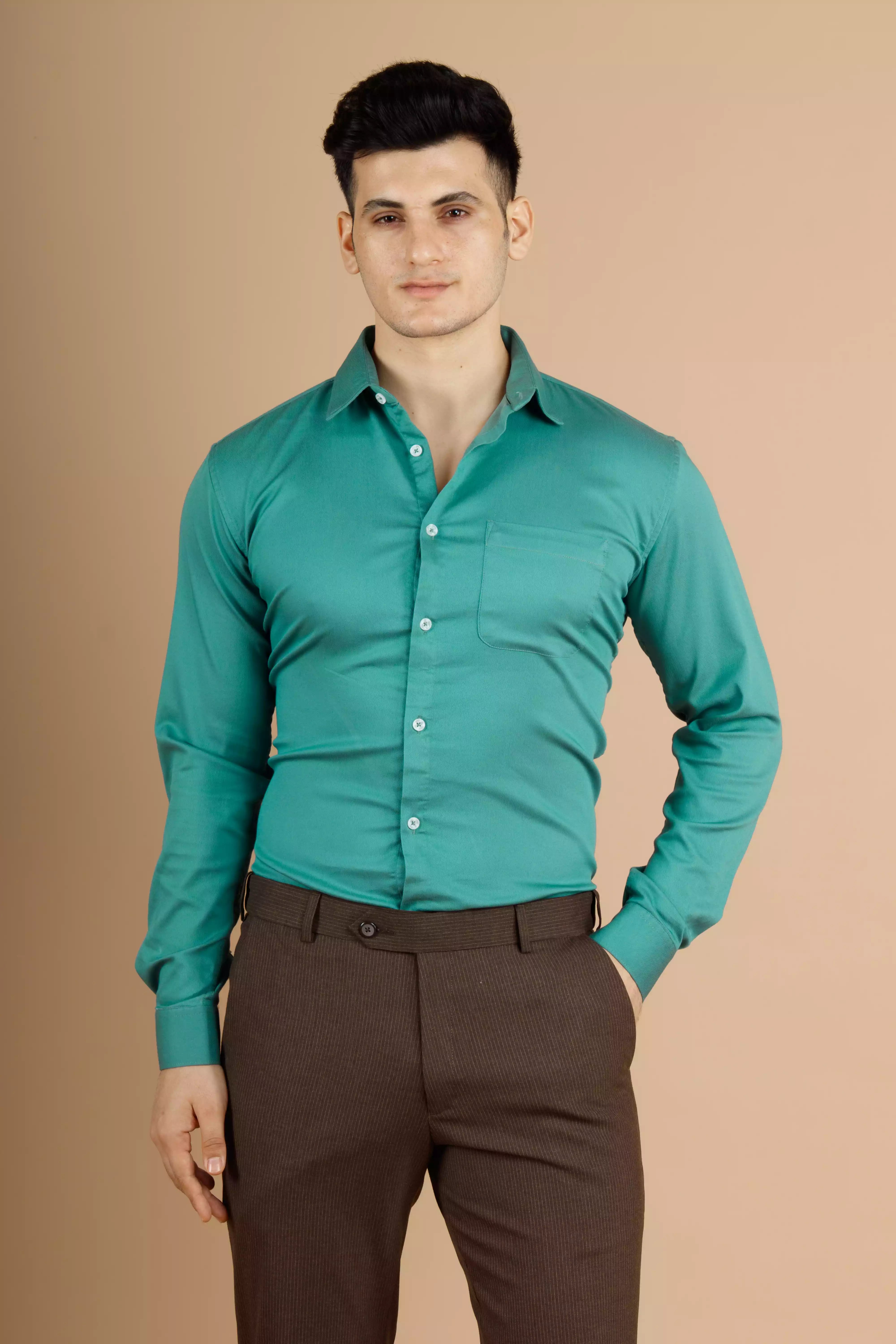 Sea Green Nix Shirt For Men