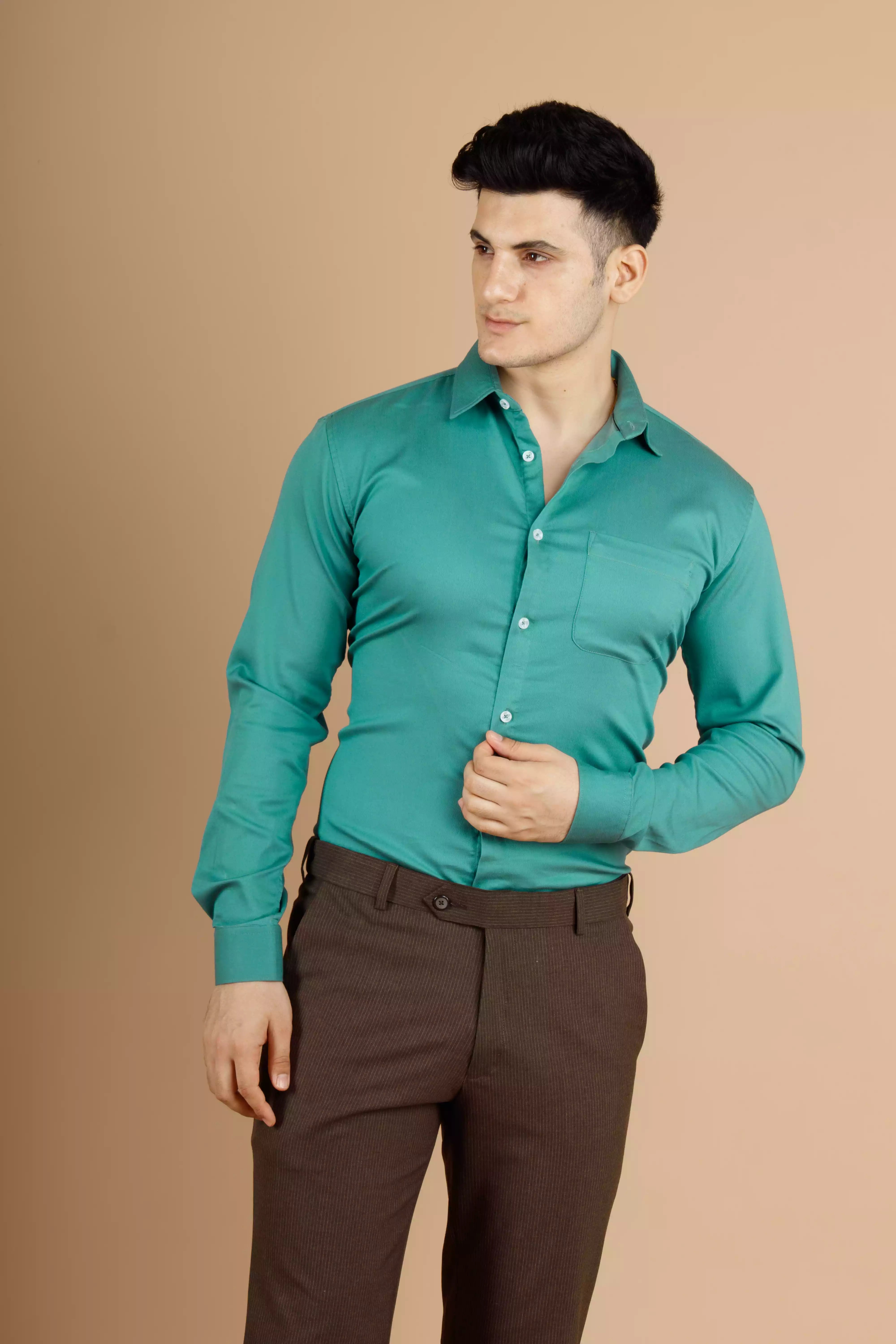 Sea Green Nix Shirt For Men