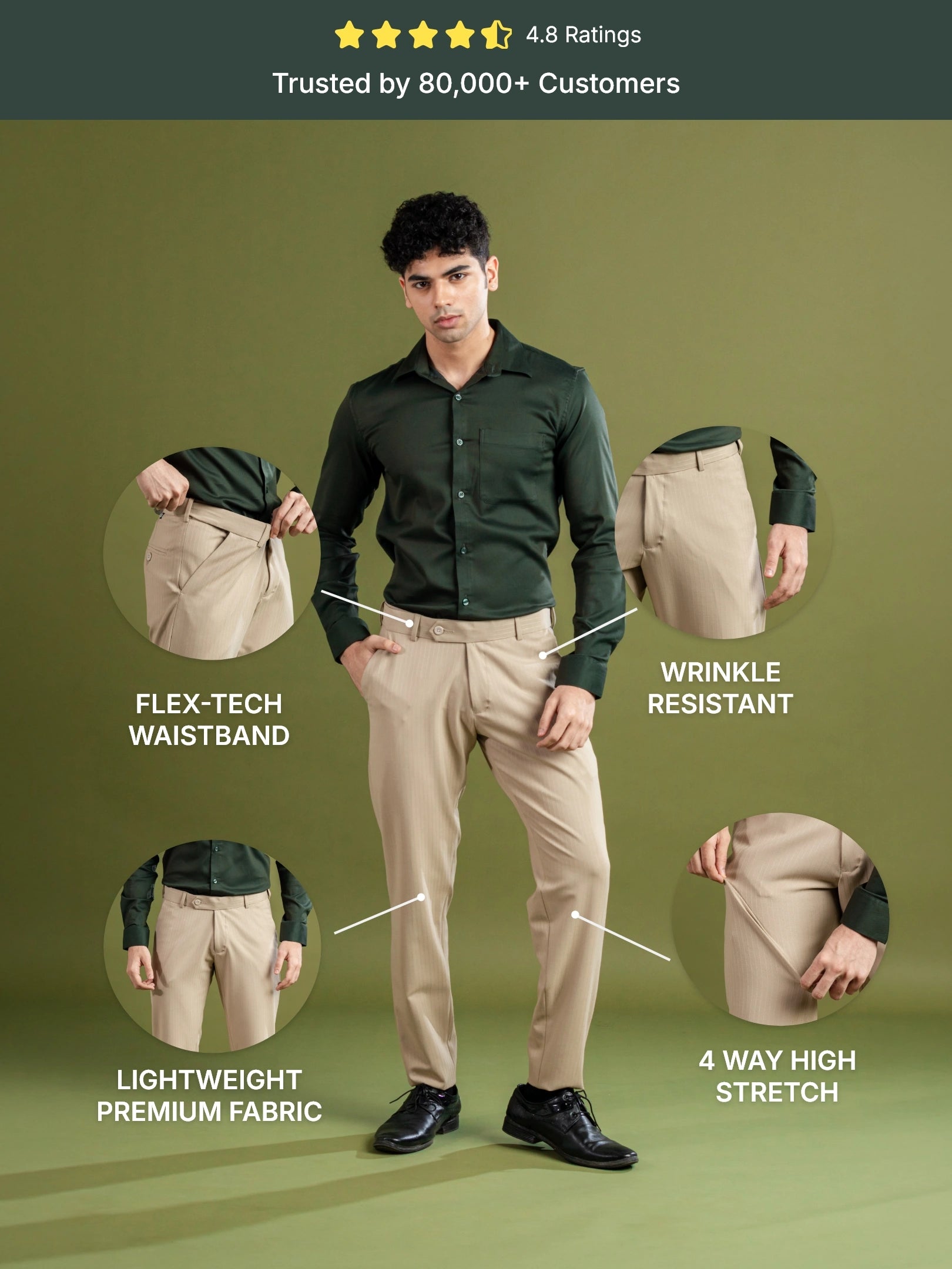 Soft Khaki Soft Lining Flexiwaist Pant