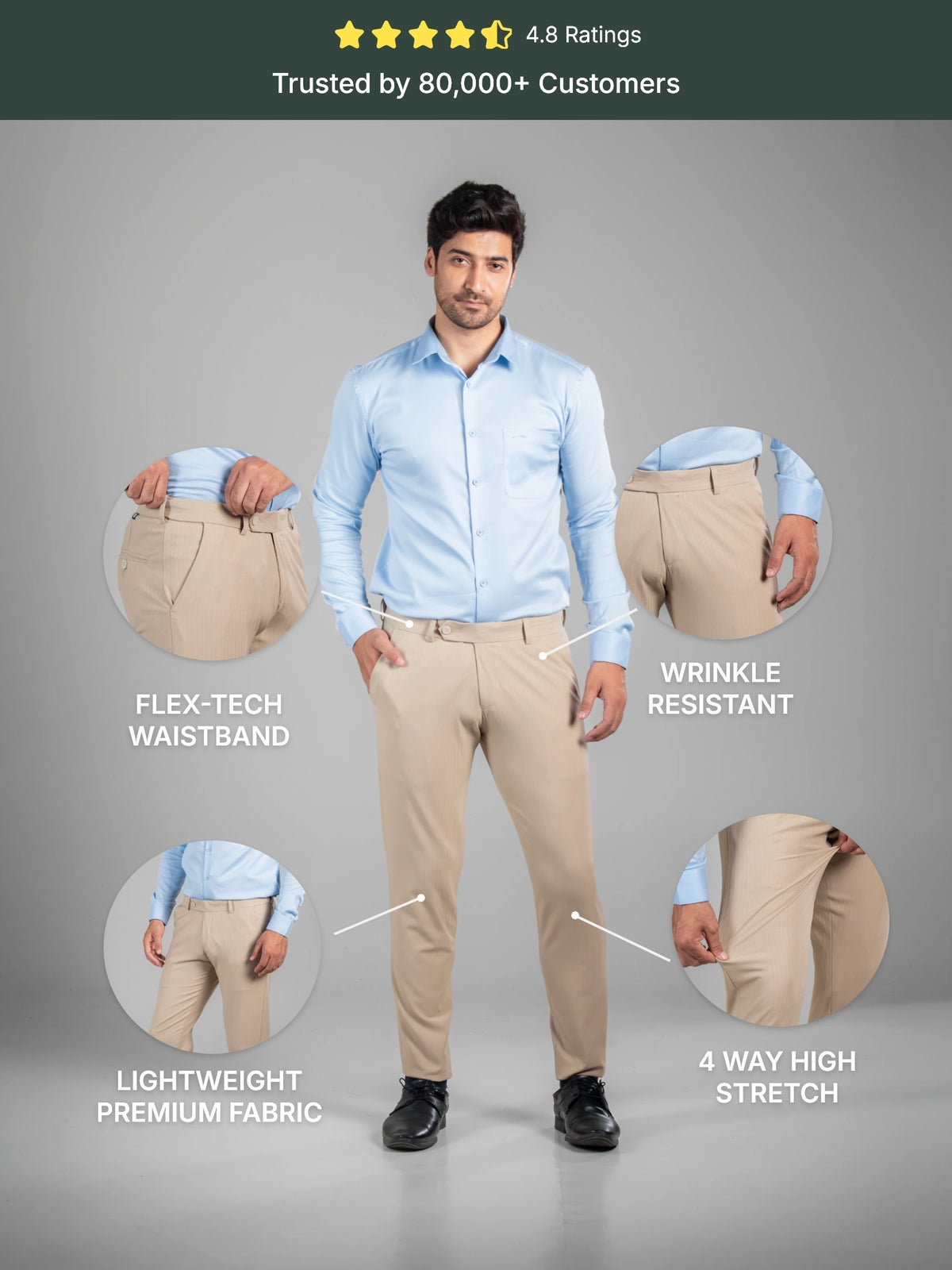 Soft Khaki Soft Lining Flexiwaist Pant
