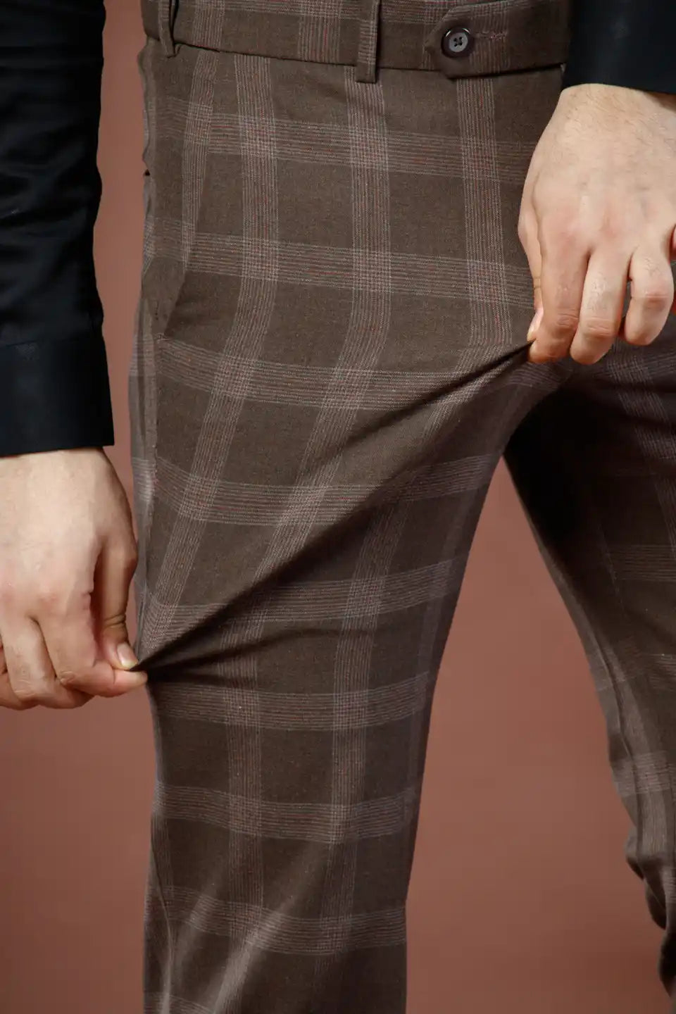 Men’s premium Standstorm Soho Checks Flexiwaist Pants - Fabric view