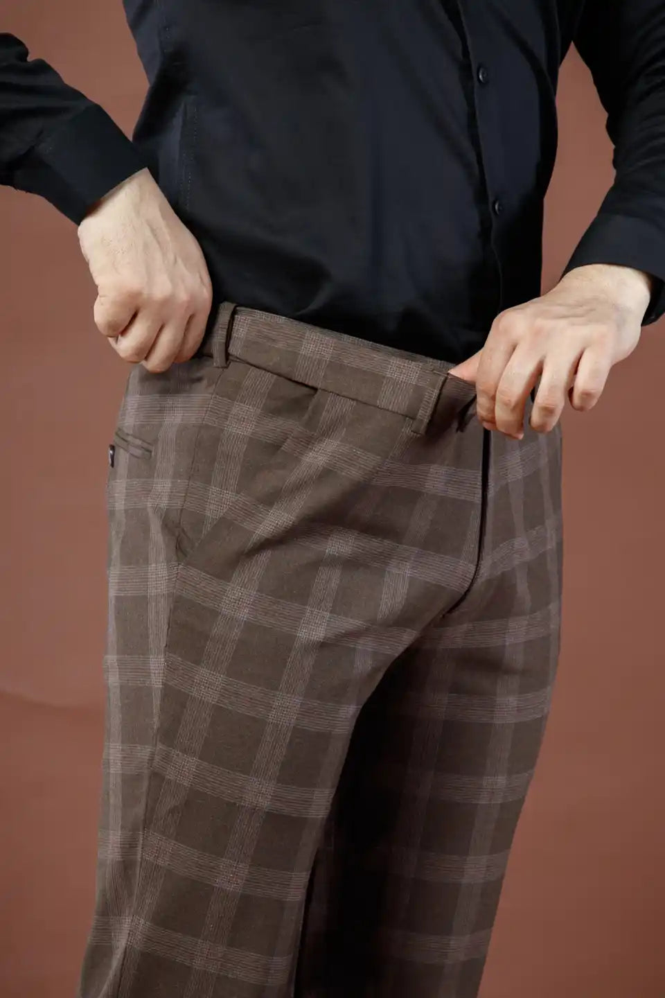 Men’s premium Standstorm Soho Checks Flexiwaist Pants - Front view