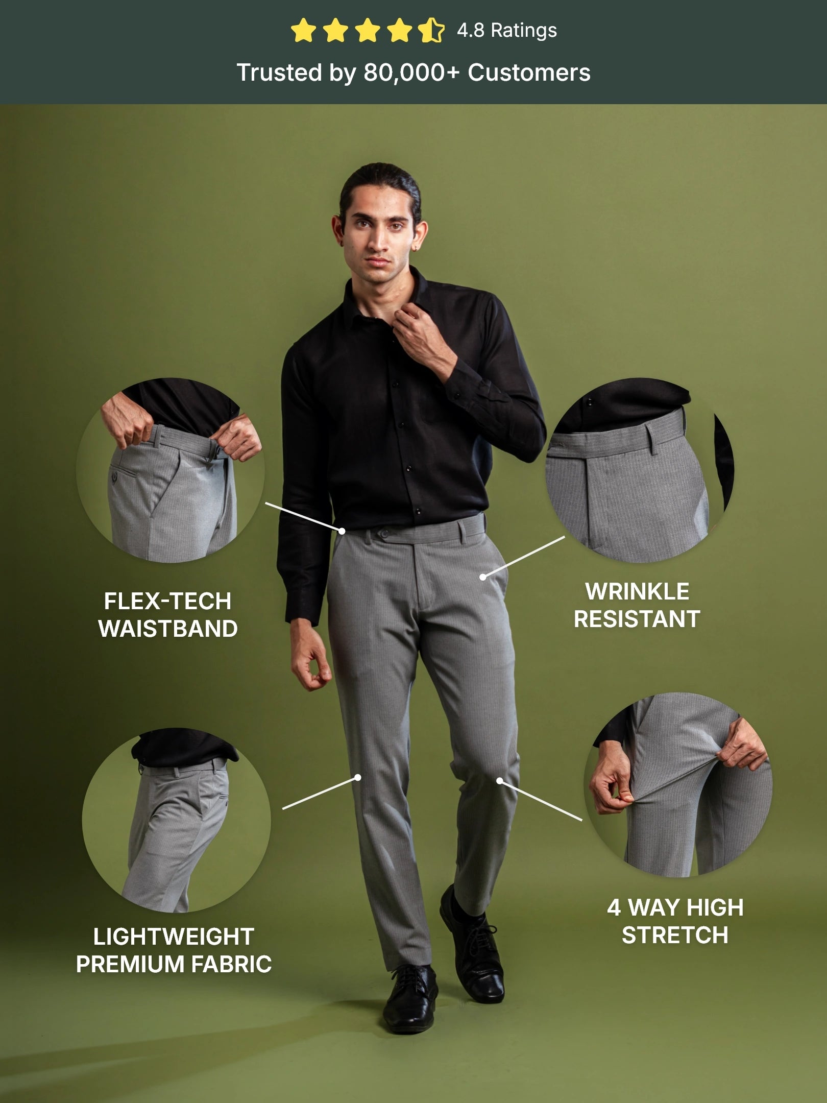 Urban Grey Pinstripe Flexiwaist Pant