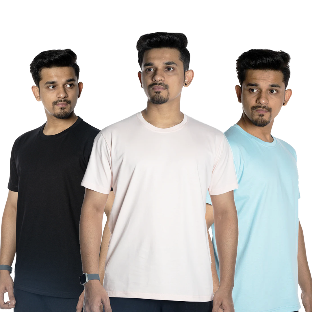 Solid T-Shirt Pack of 3