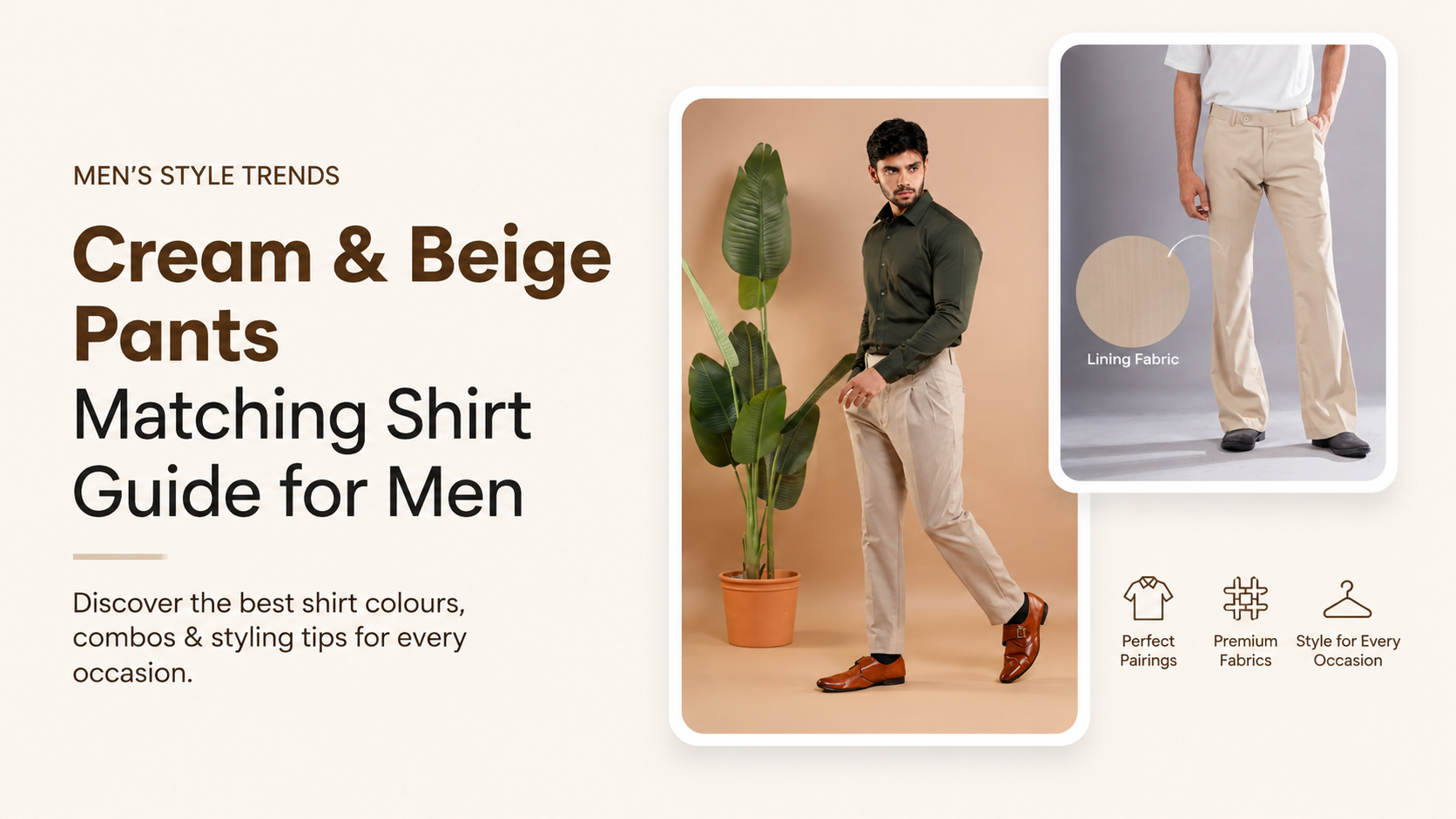 Cream & Beige Pants Matching Shirt Guide for Men 2026