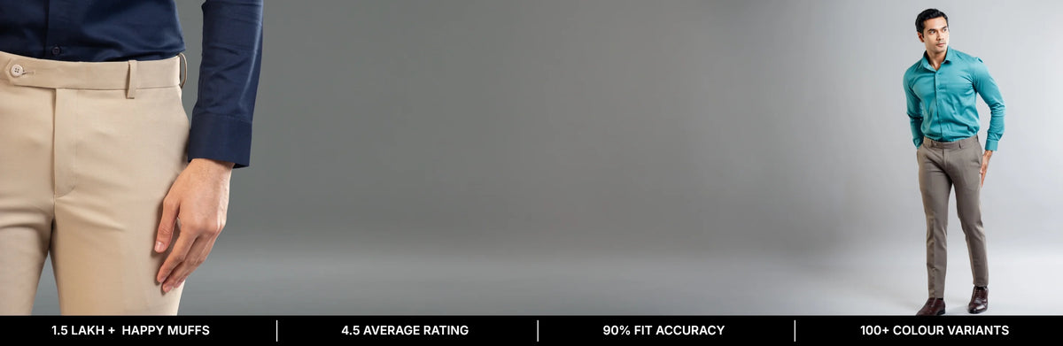 Muffynn Flexiwaist Straight Fit Mens Pants