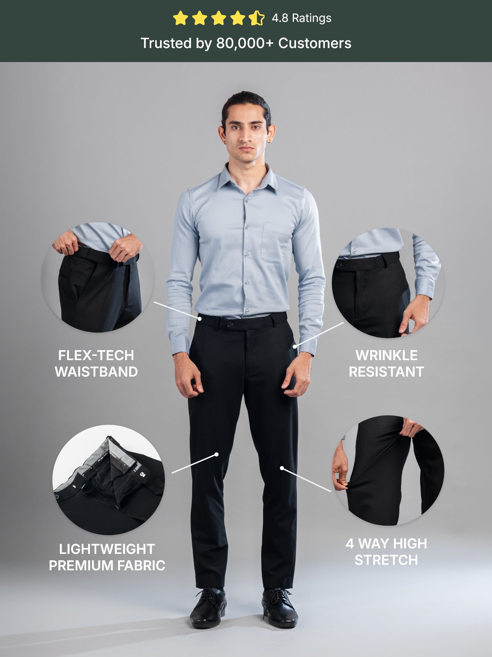 Bison Warp Checks Flexiwaist Pants