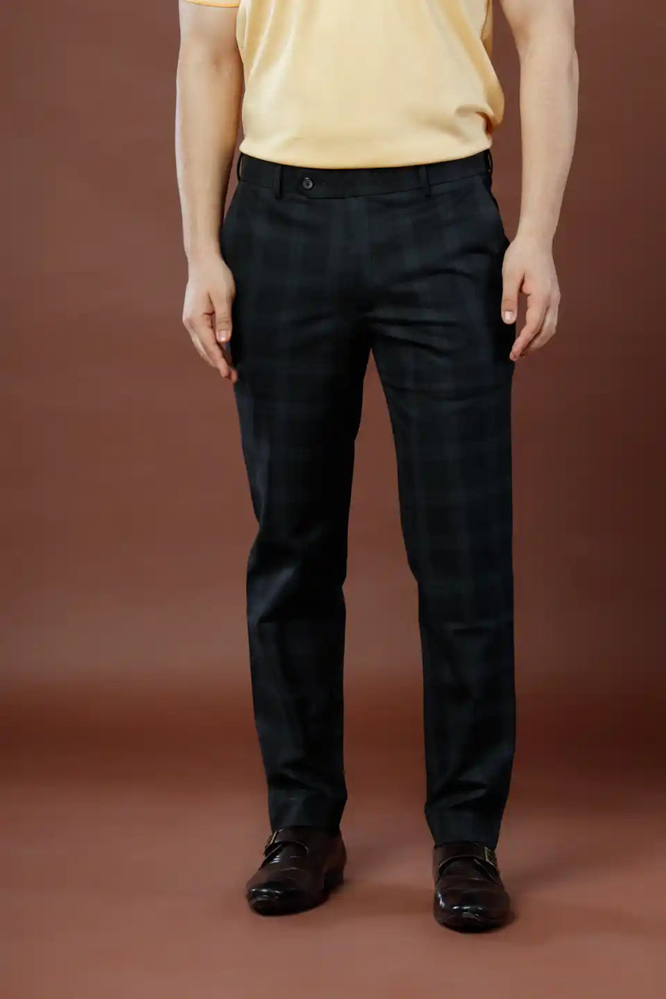 Men’s premium Blackout Soho Checks Flexiwaist Pants - Front view