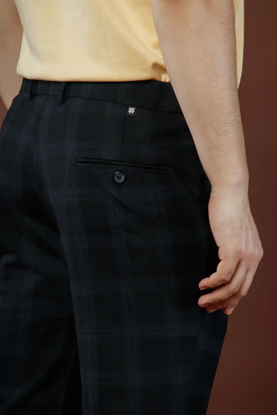 Men’s premium Blackout Soho Checks Flexiwaist Pants - Back view