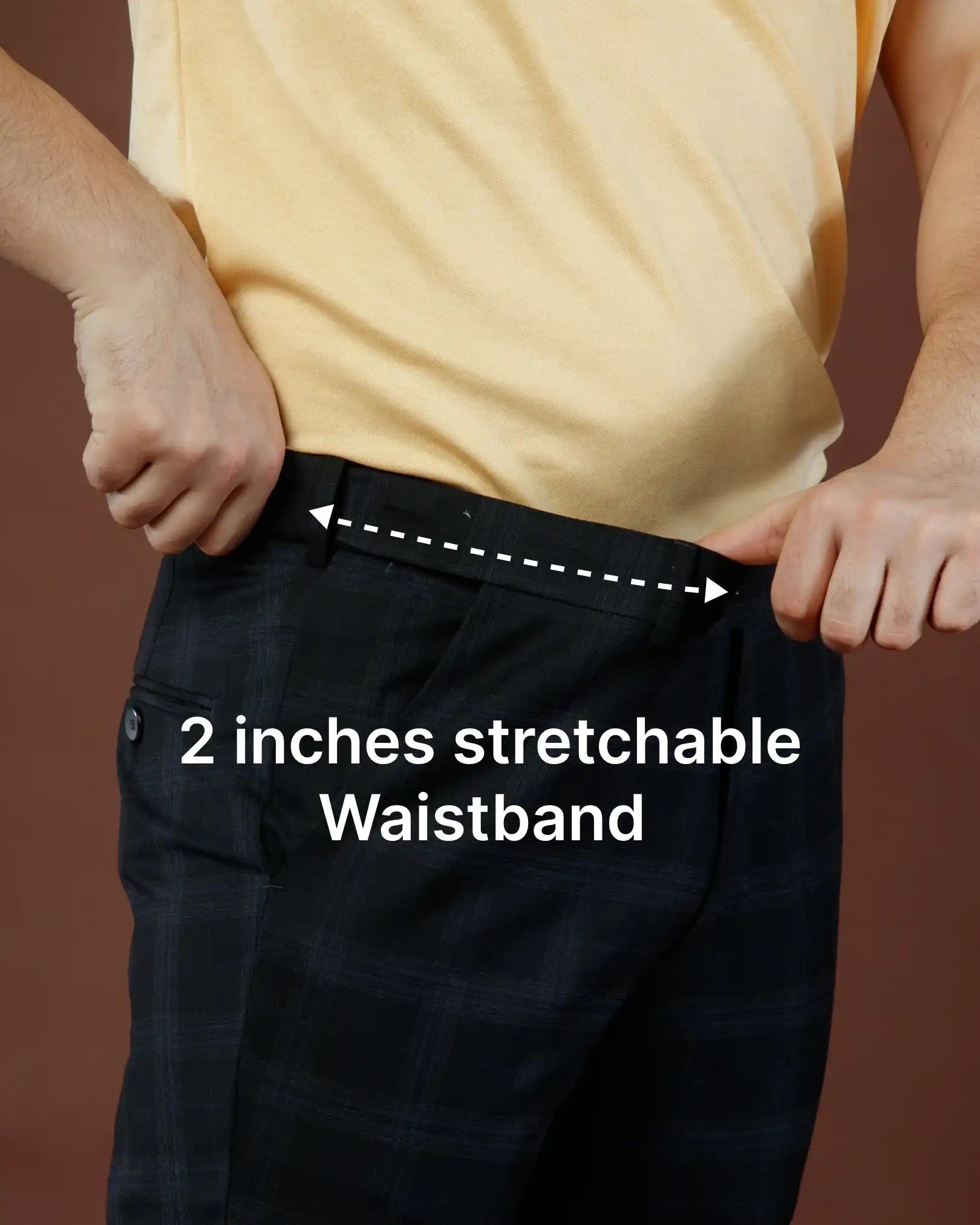 Men’s premium Blackout Soho Checks Flexiwaist Pants - Side view
