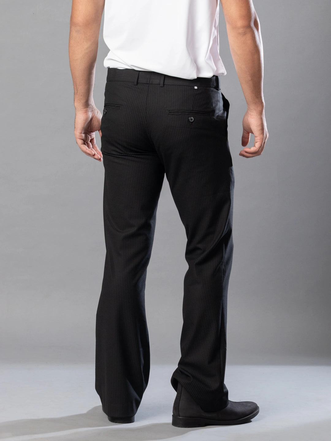 Carbon Black Fine Lining Bootcut Pant For Men