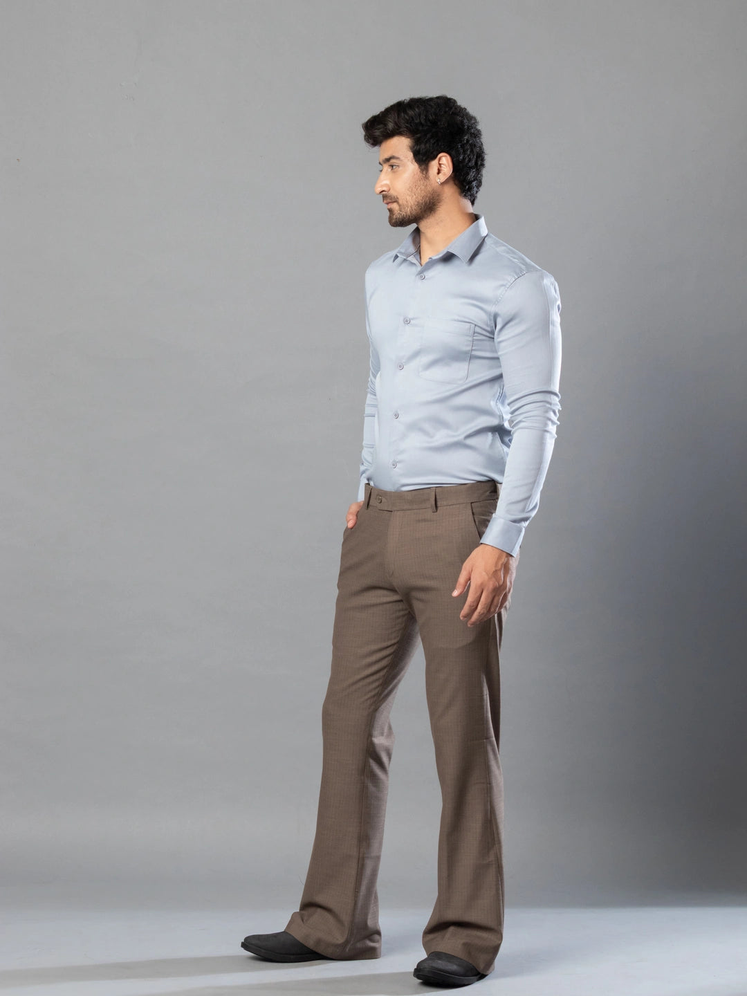 Earthy Fine Lining Bootcut Pant For Men