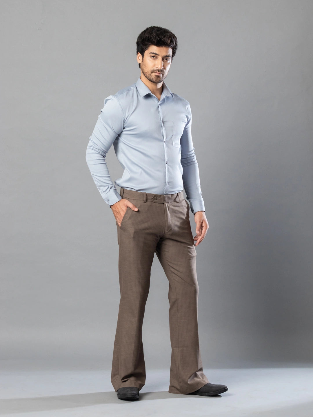 Earthy Fine Lining Bootcut Pant For Men