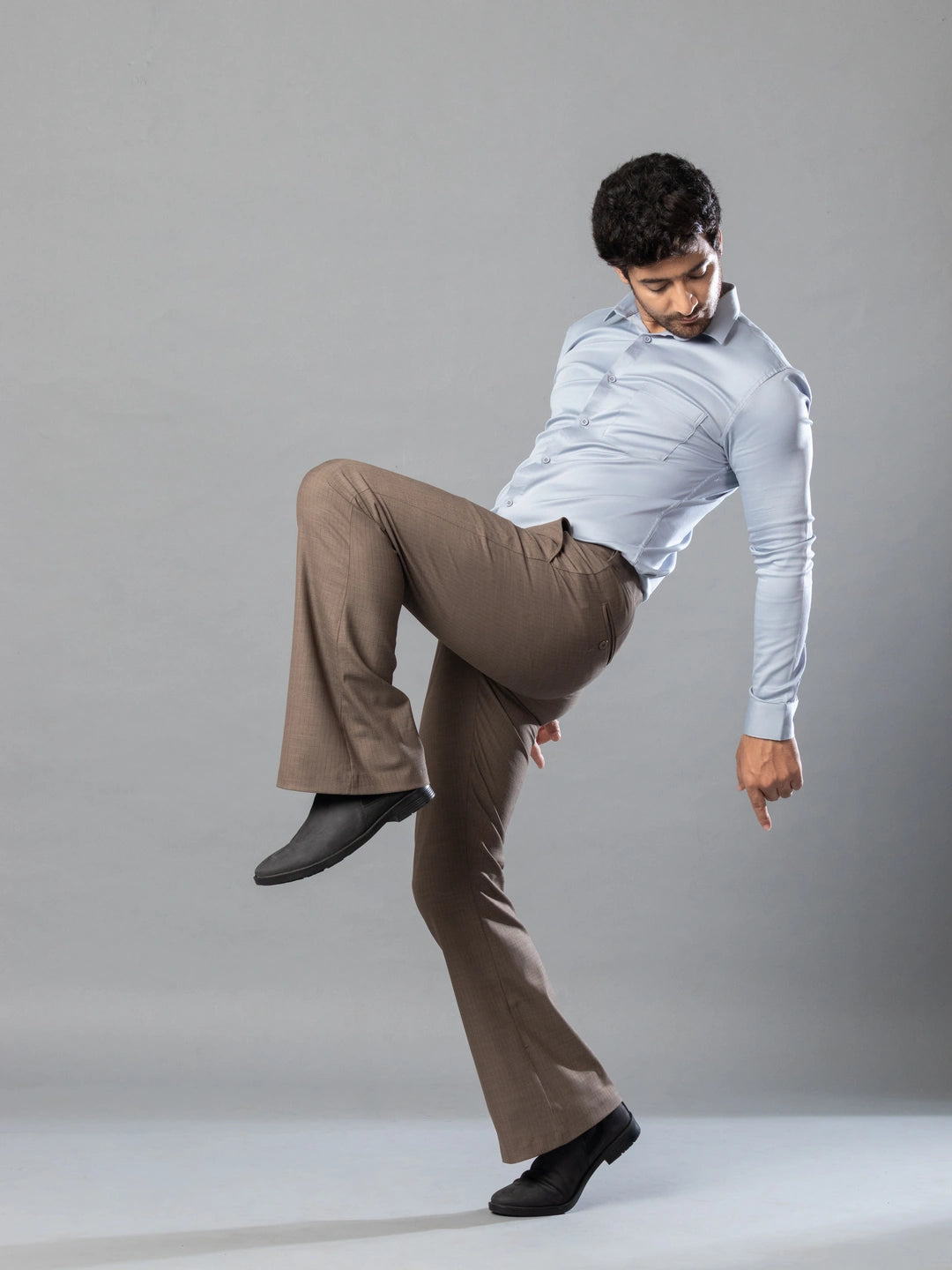 Earthy Fine Lining Bootcut Pant For Men