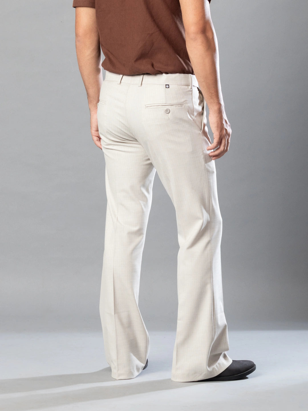 Irish Cream Fine Lining Bootcut Pant For Men