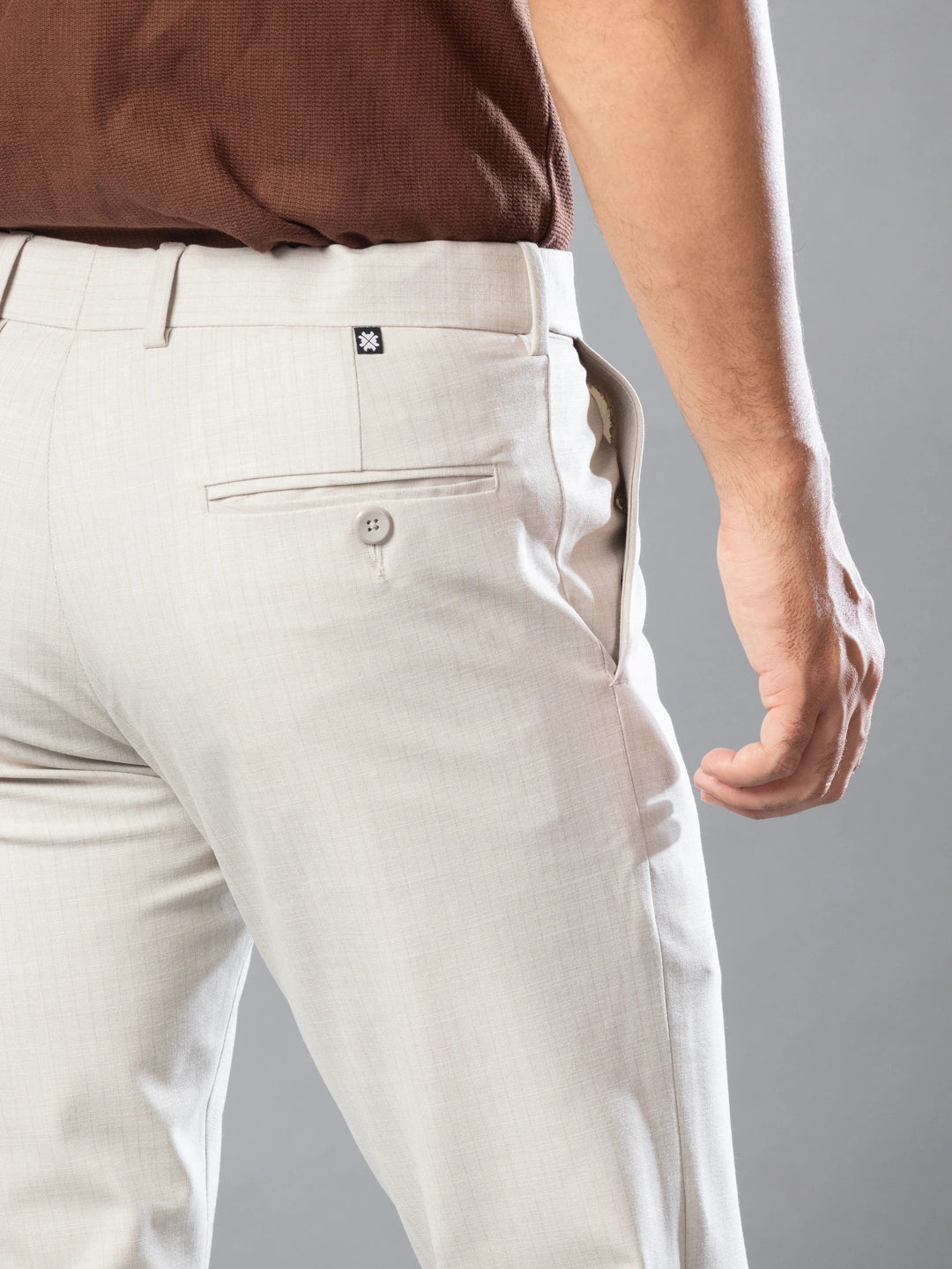 Irish Cream Fine Lining Bootcut Pant For Men