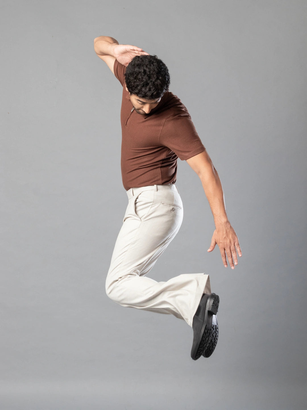 Irish Cream Fine Lining Bootcut Pant For Men