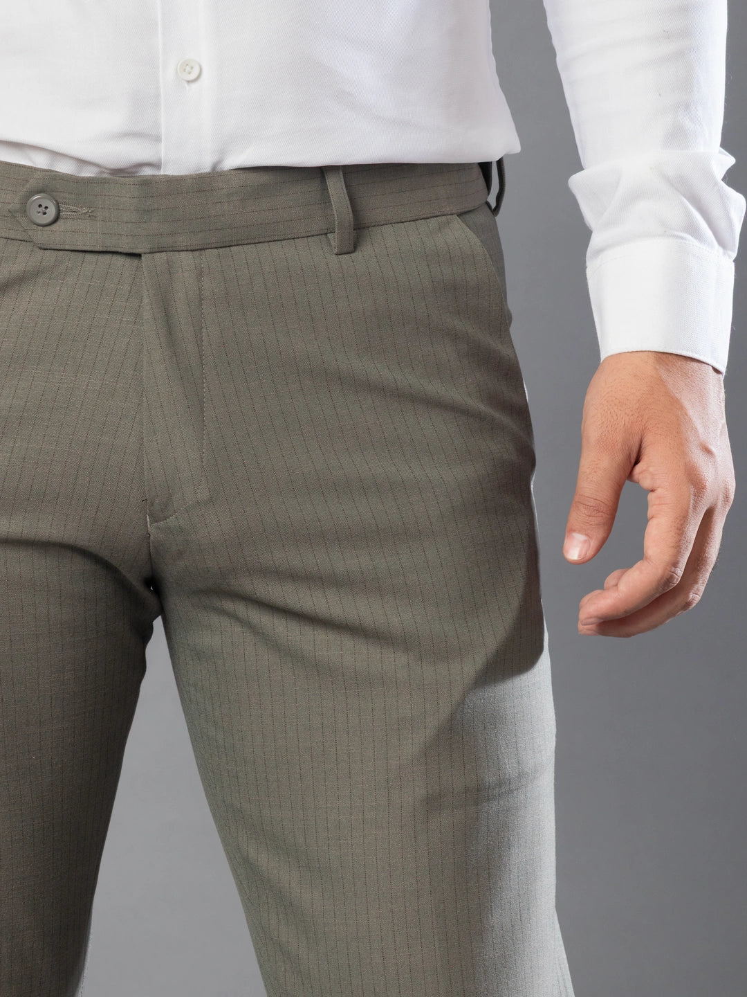Ripe Olive Fine Lining Bootcut Pant For Men