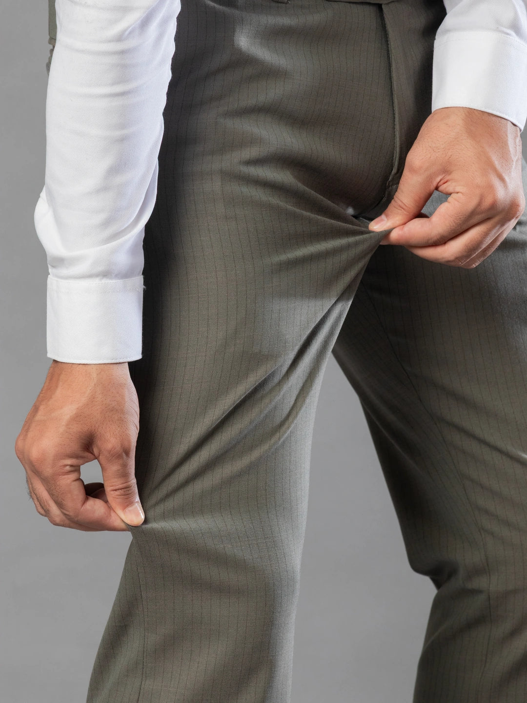 Ripe Olive Fine Lining Bootcut Pant For Men