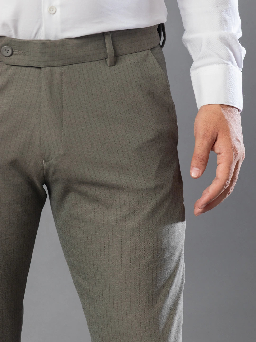 Ripe Olive Fine Lining Bootcut Pant For Men