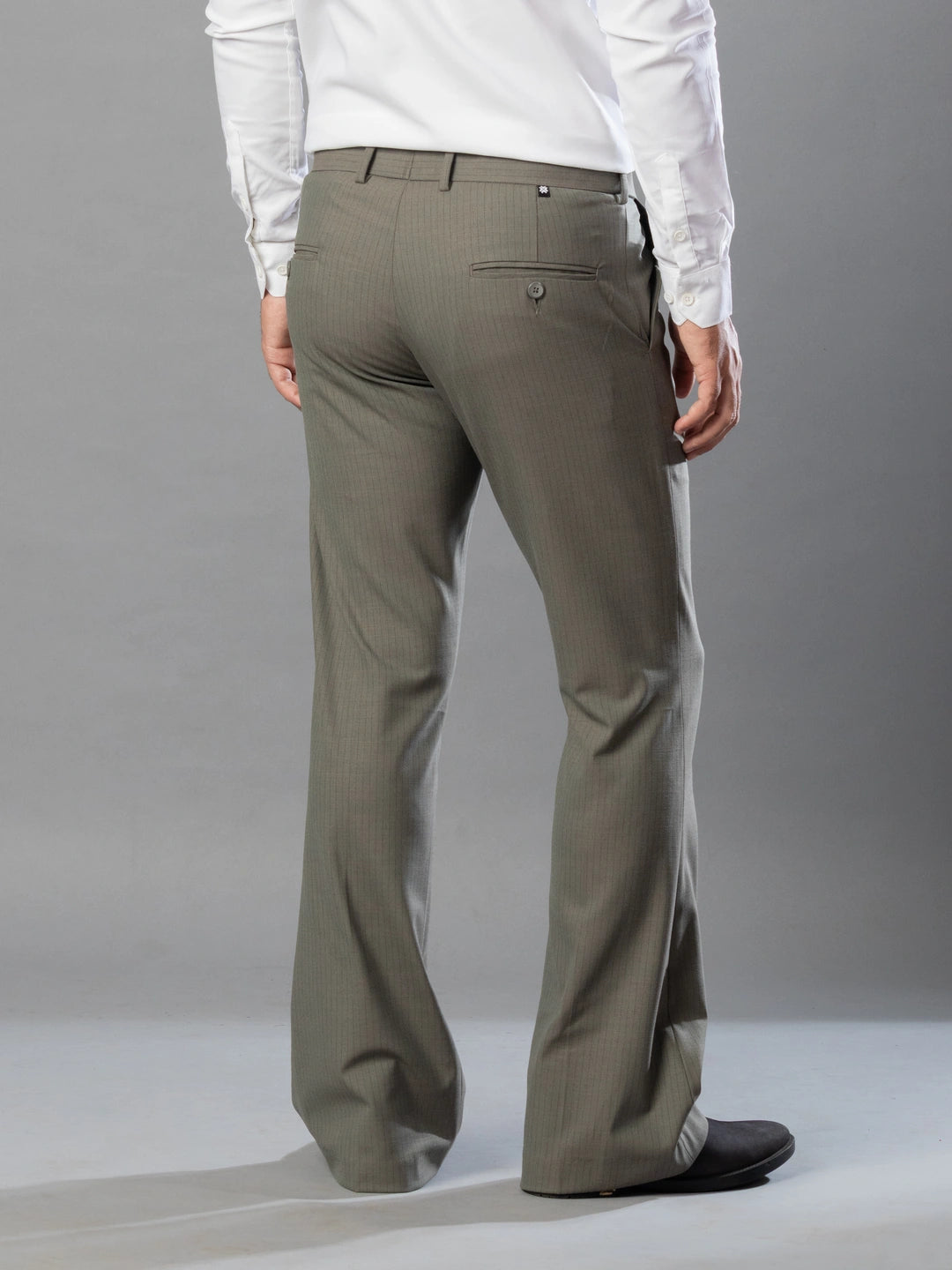 Ripe Olive Fine Lining Bootcut Pant For Men