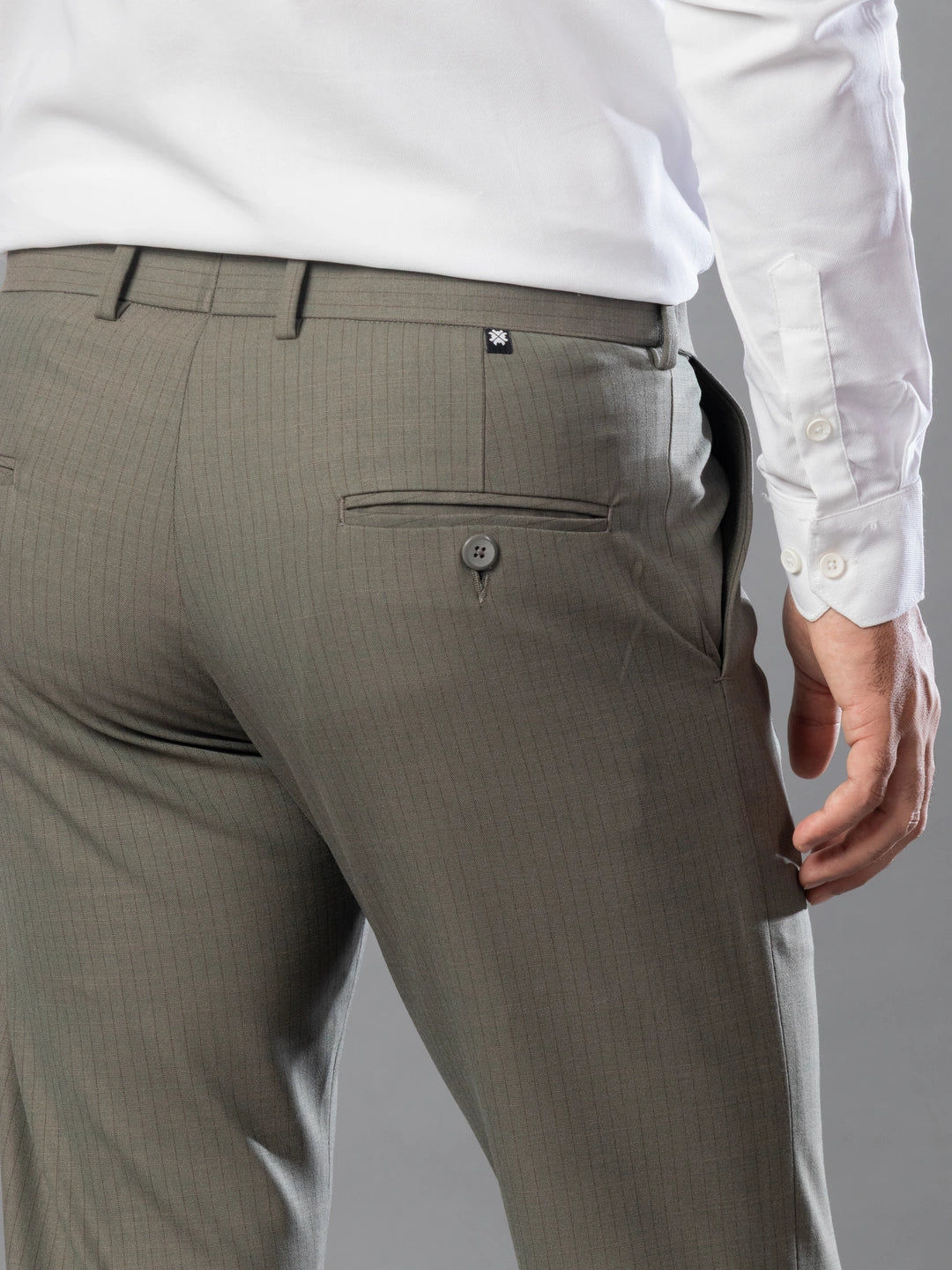 Ripe Olive Fine Lining Bootcut Pant For Men