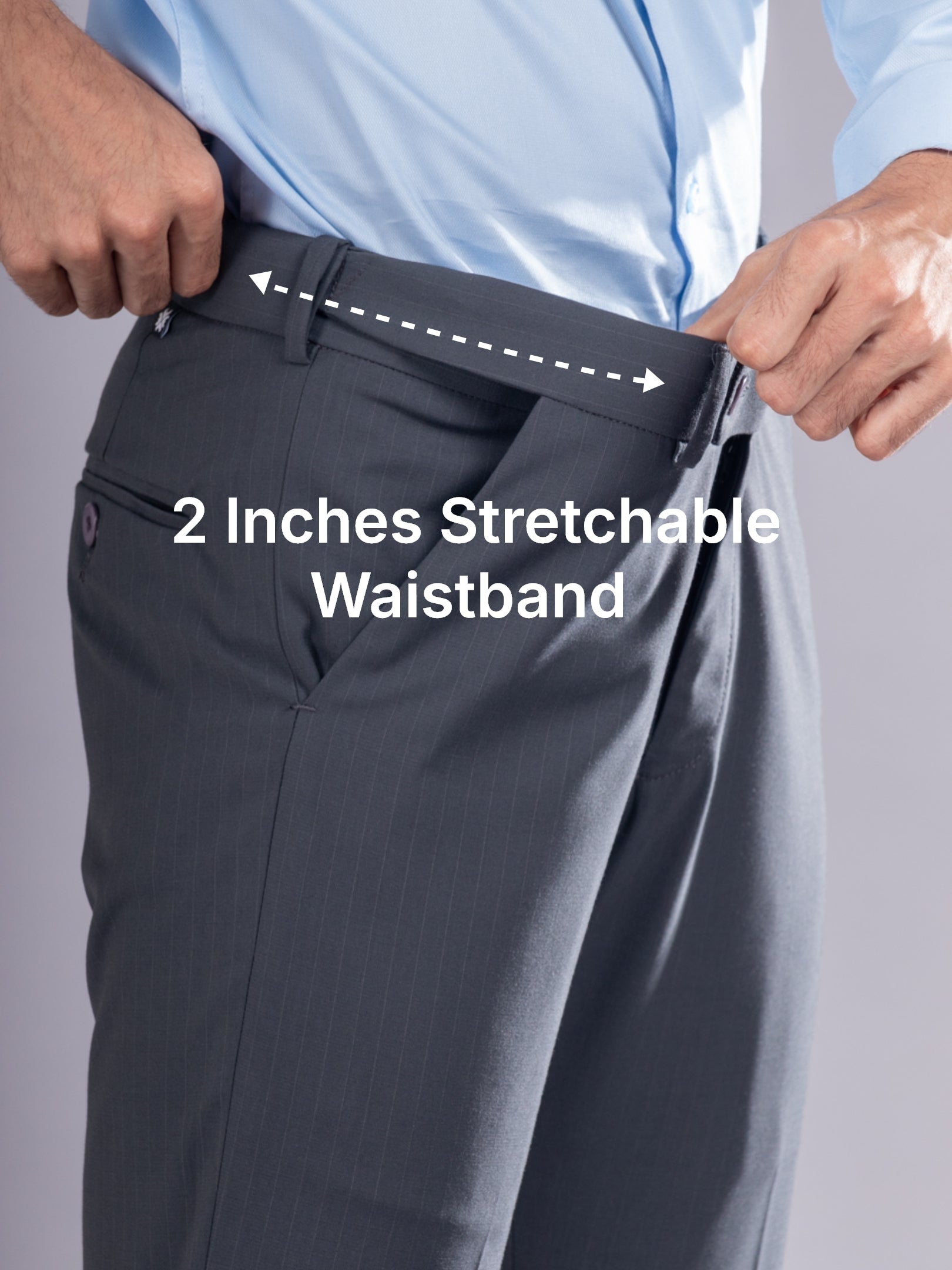 Charcoal Grey Urban Stripe Bootcut Flexiwaist Pant