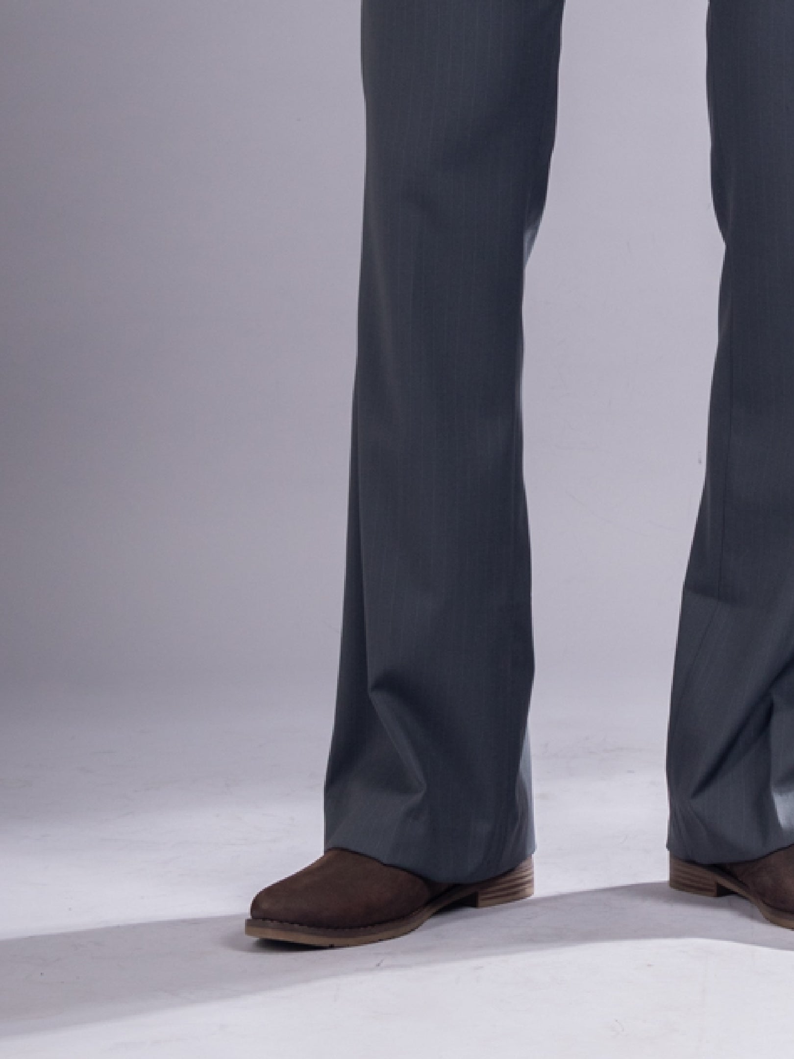 Men’s premium Charcoal Grey Urban Stripe Bootcut Flexiwaist Pant  - Close view