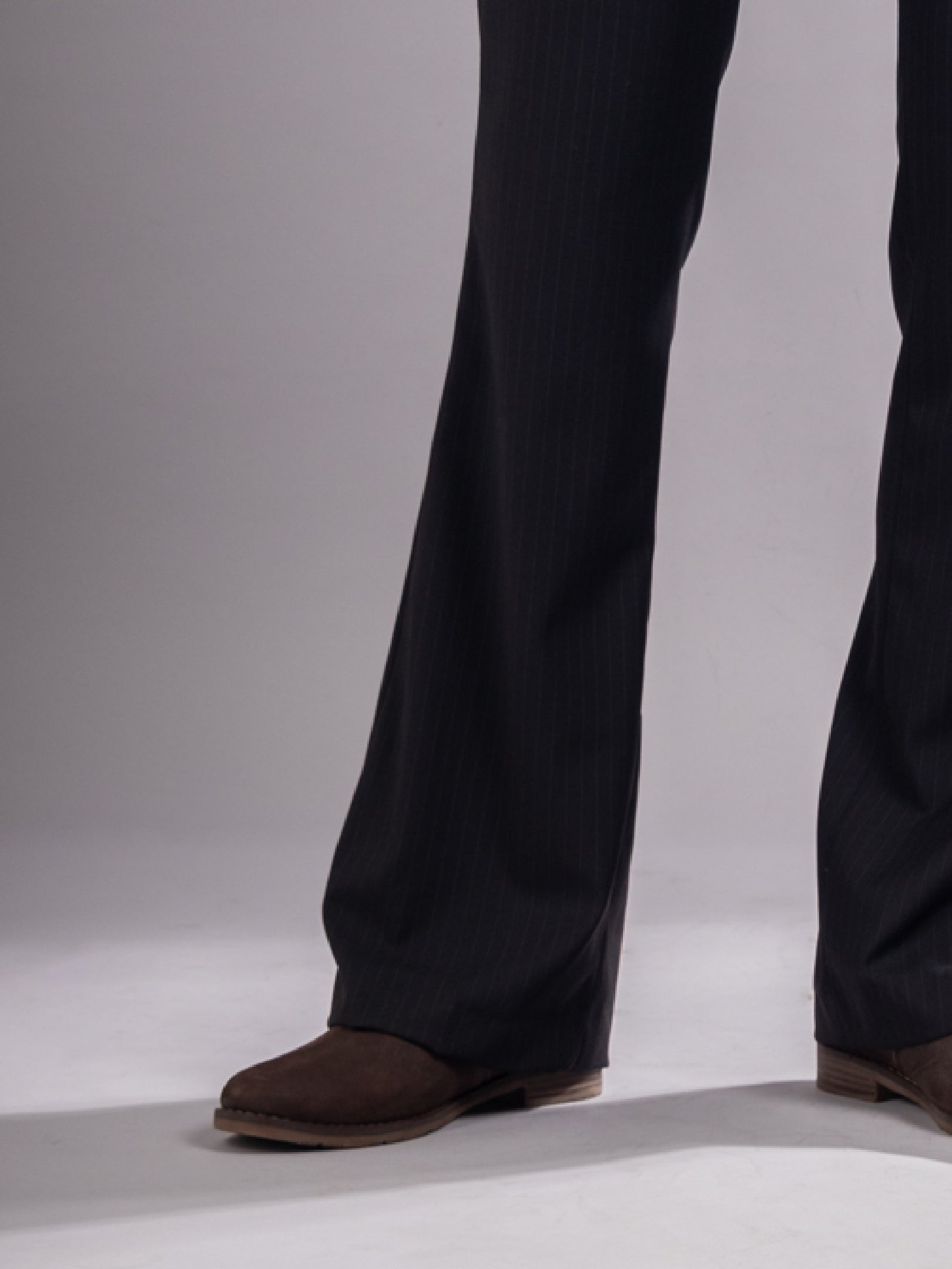 Men’s premium Classic Black Urban Stripe Bootcut Flexiwaist Pant  - Fabric view