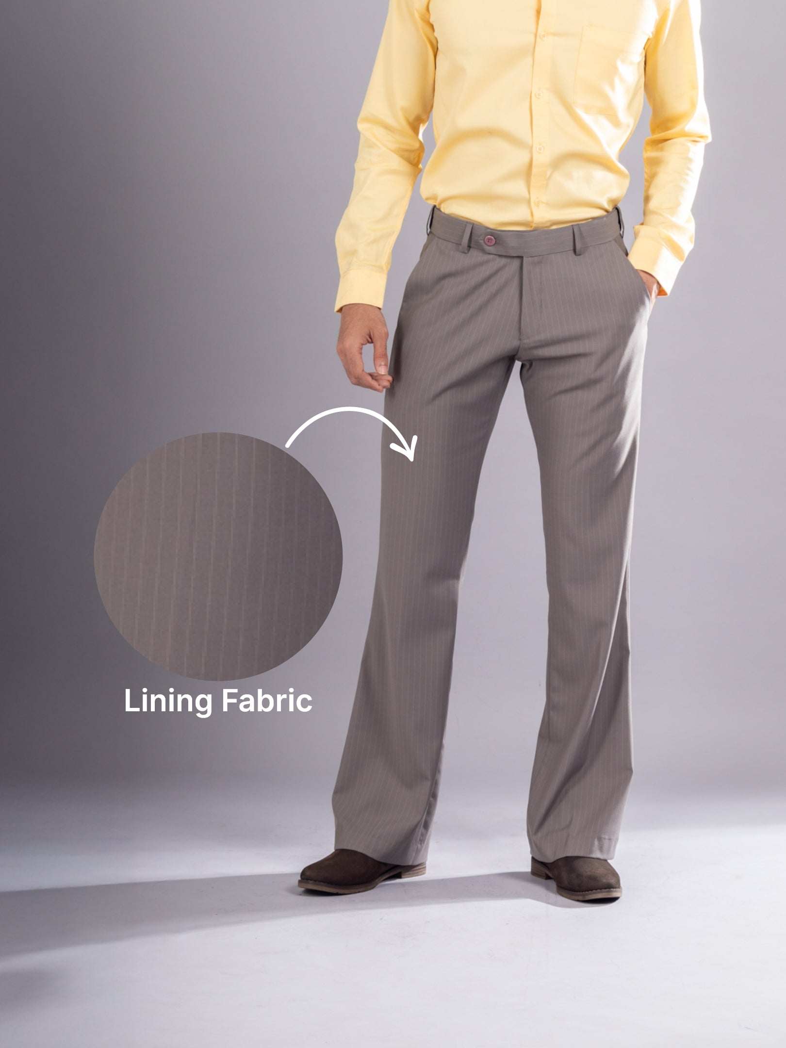 Men’s premium Mocha Mist Urban Stripe Bootcut Flexiwaist Pant  - Fabric view