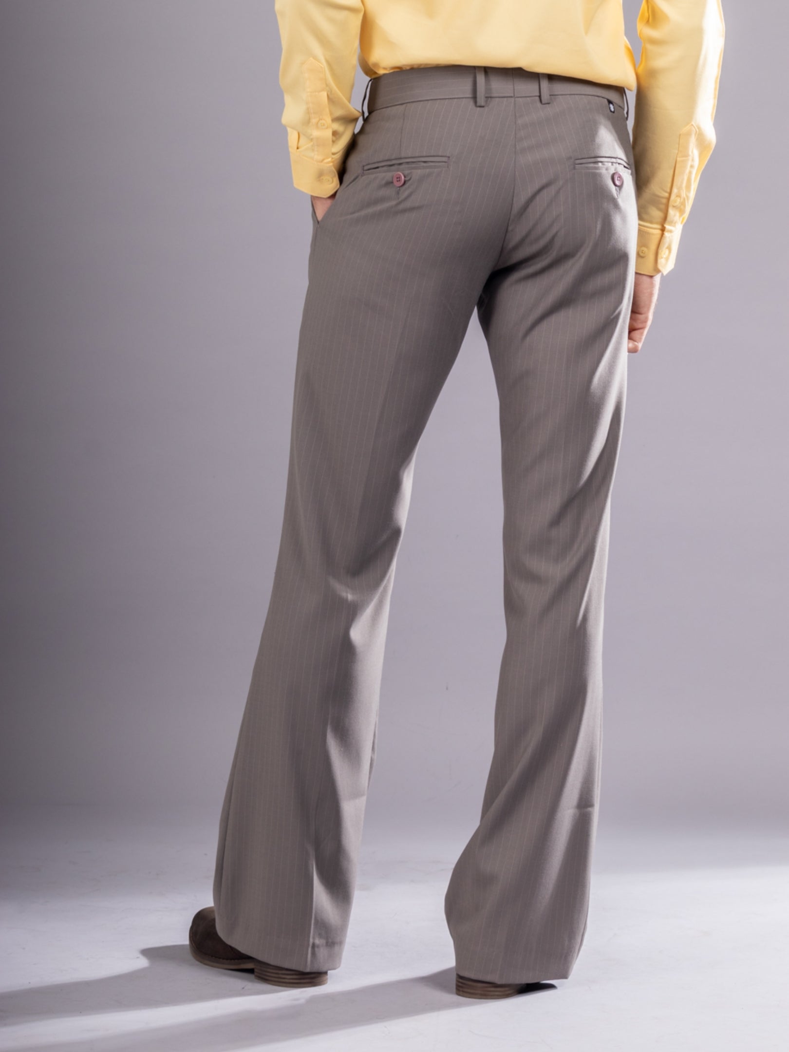 Men’s premium Mocha Mist Urban Stripe Bootcut Flexiwaist Pant  - Back view
