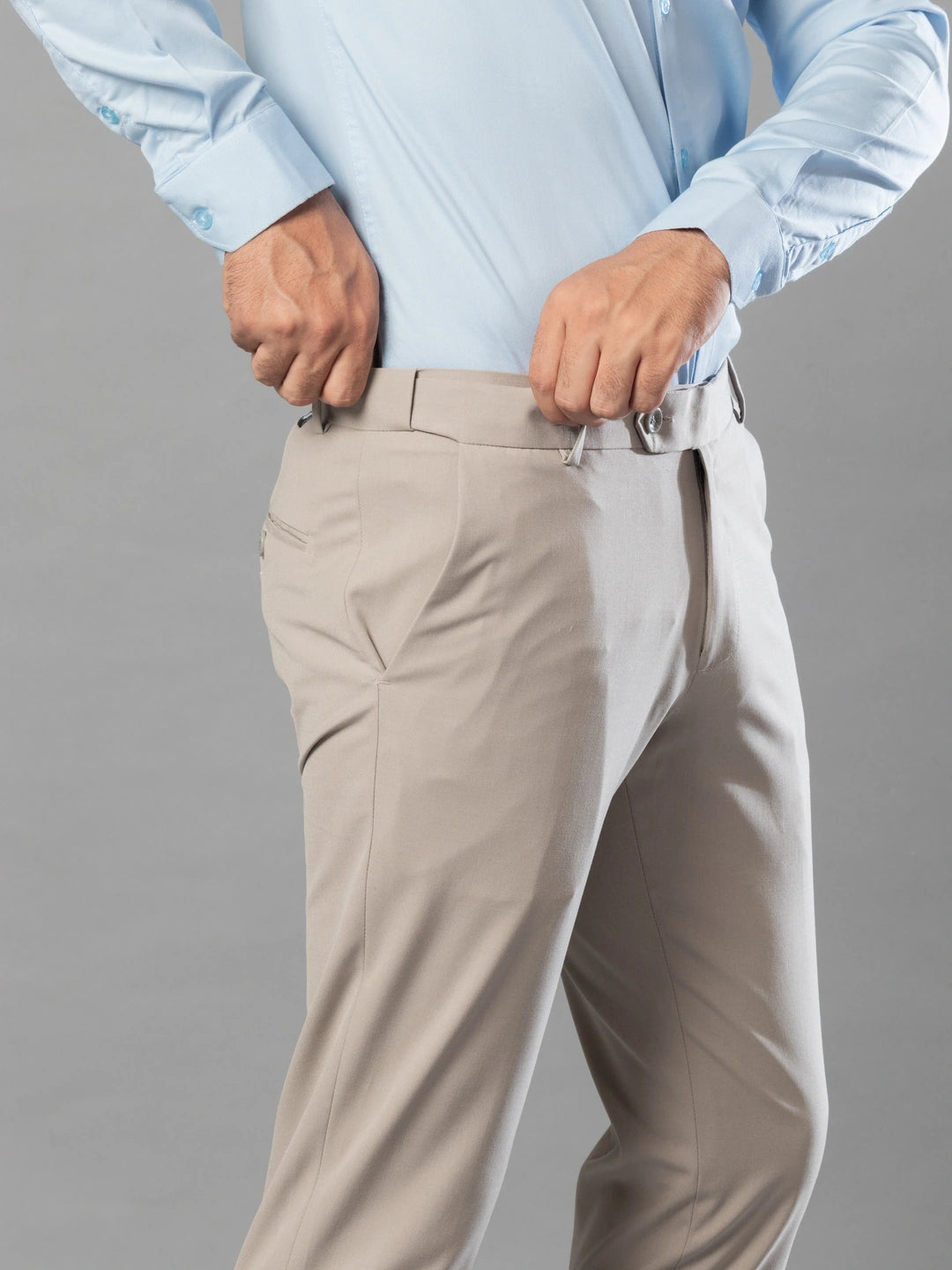 Dolphin Grey Flexiwaist Formal Pant For Men