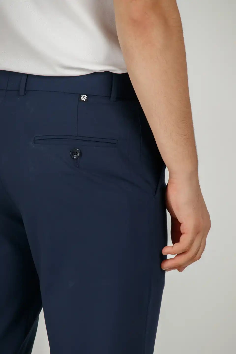 Men’s premium Dark Blue Flexiwaist Stretchable Pants for Men – Back view