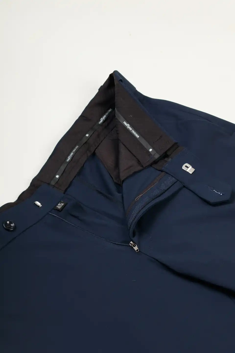 Men’s premium Dark Blue Flexiwaist Stretchable Pants for Men – Fabric view