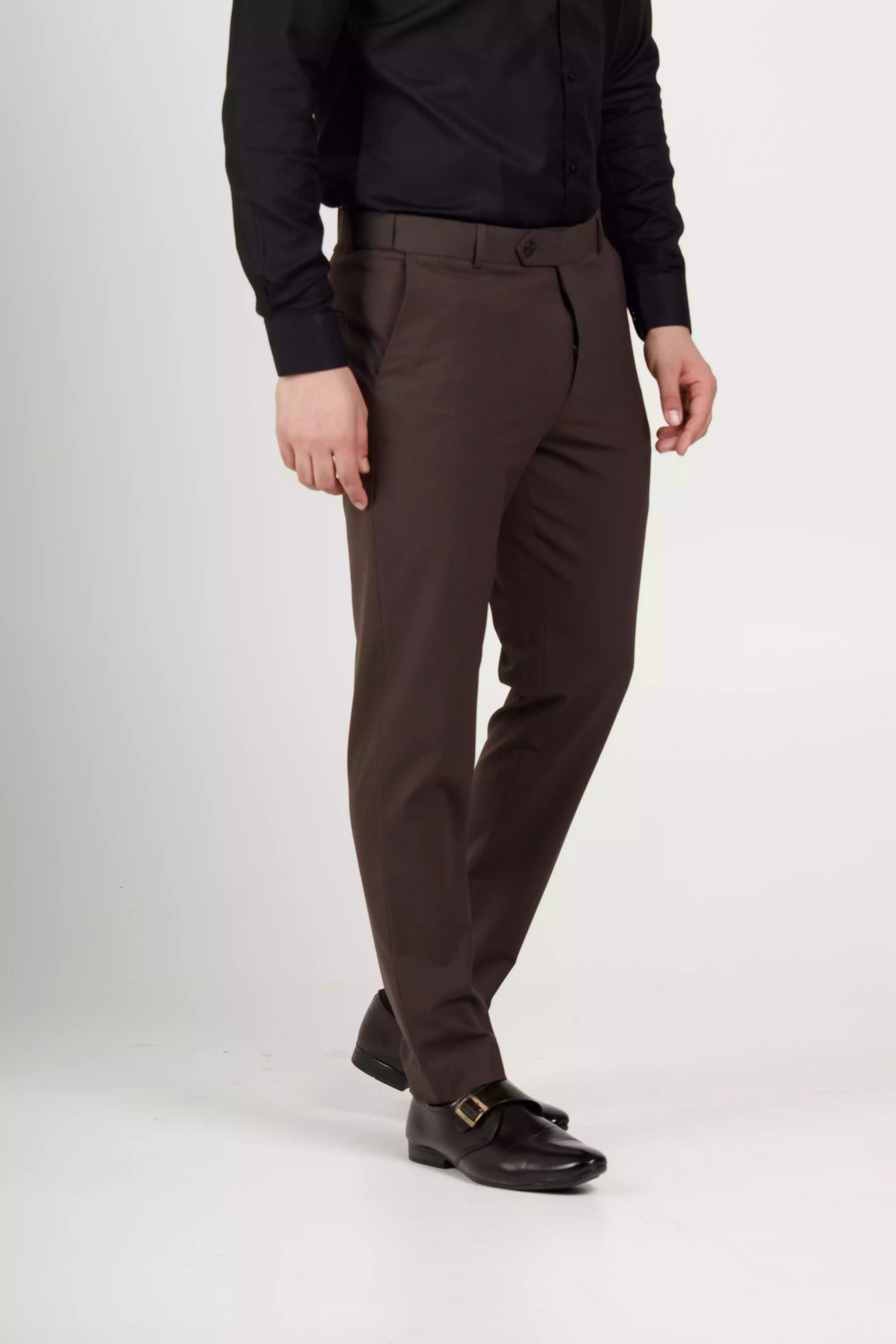 Flexiwaist Formal Pant For Men in Deep wood color