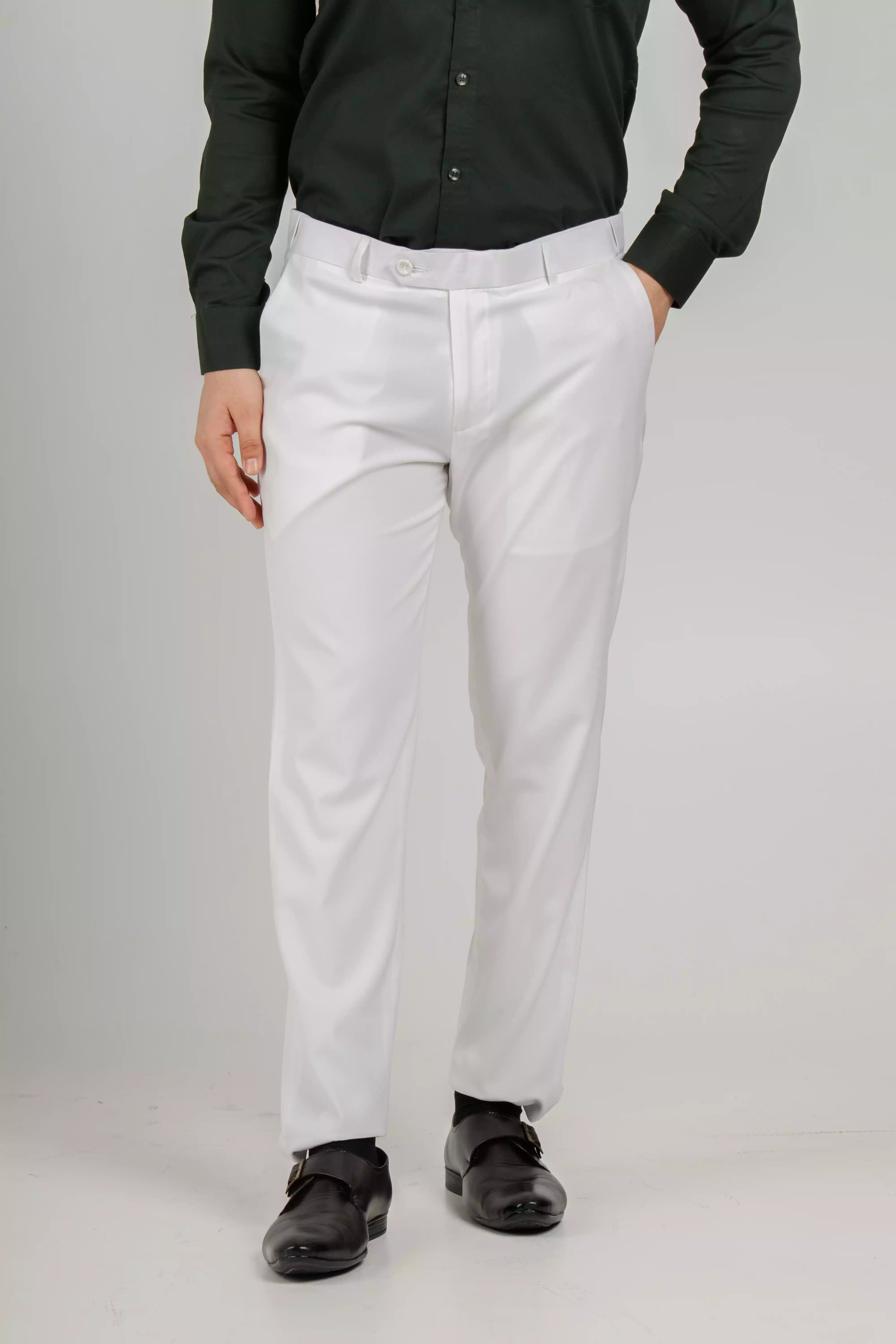 Flexiwaist Formal Pant For Men in white color