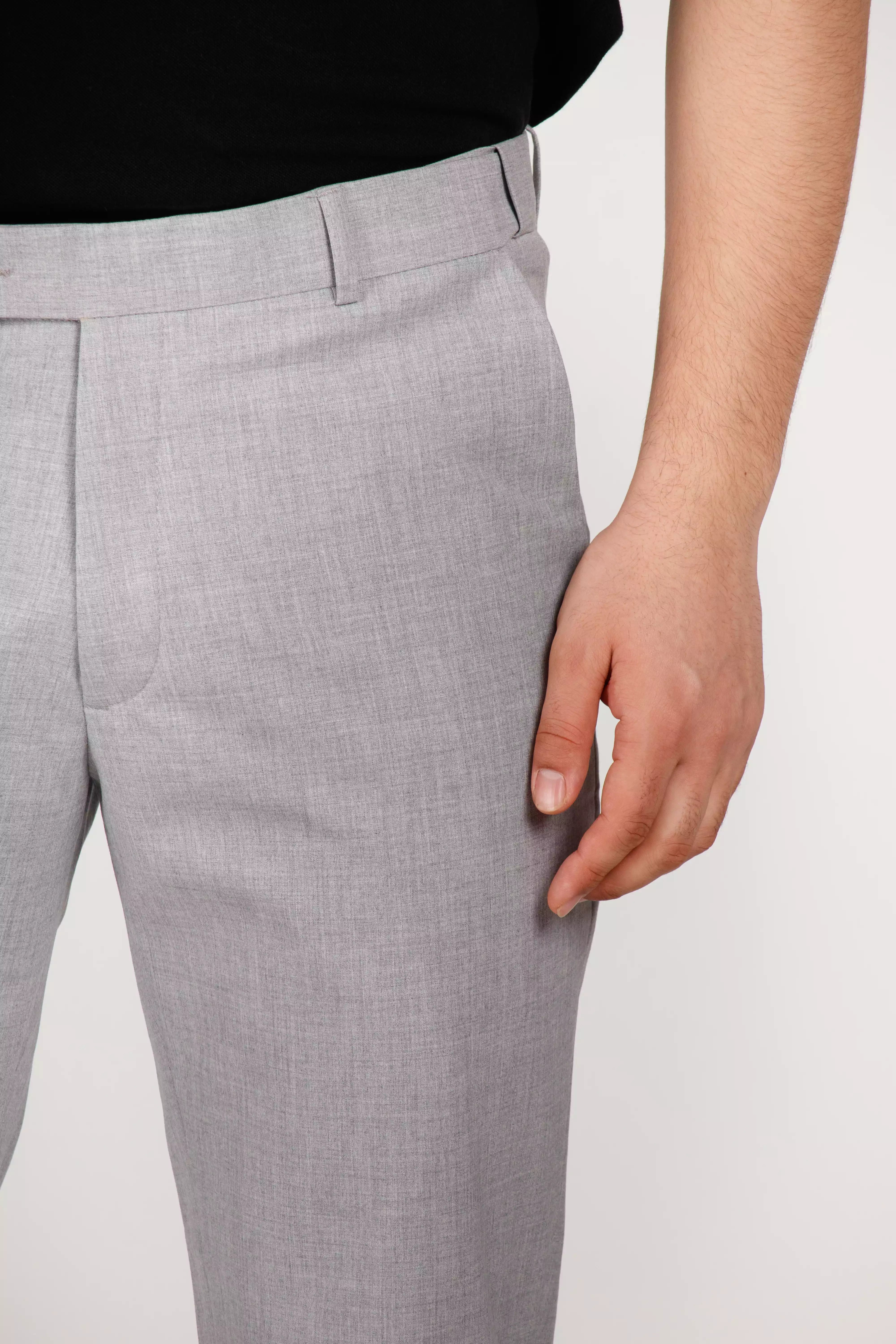 flexiwaist formal pants for men in grey color