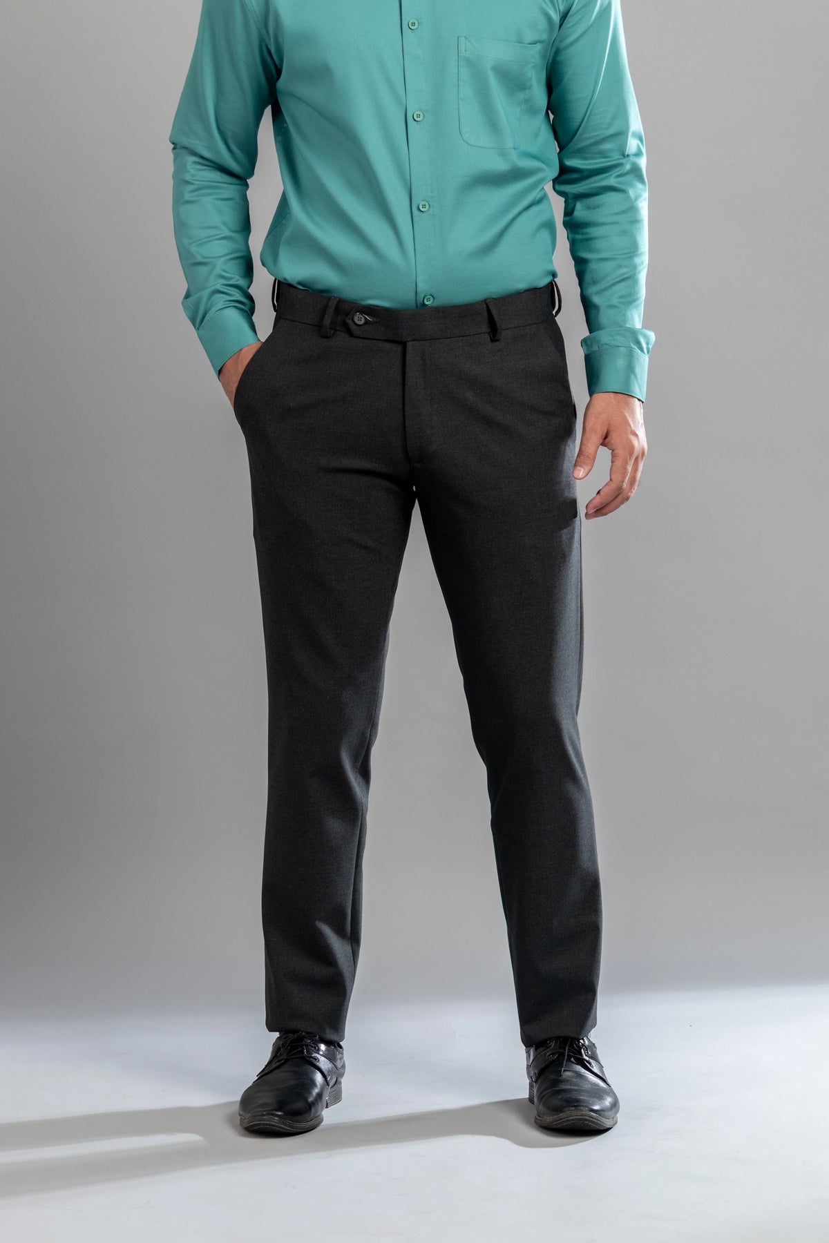 Raven Melange Flexiwaist Straight Fit Plus Size Pants