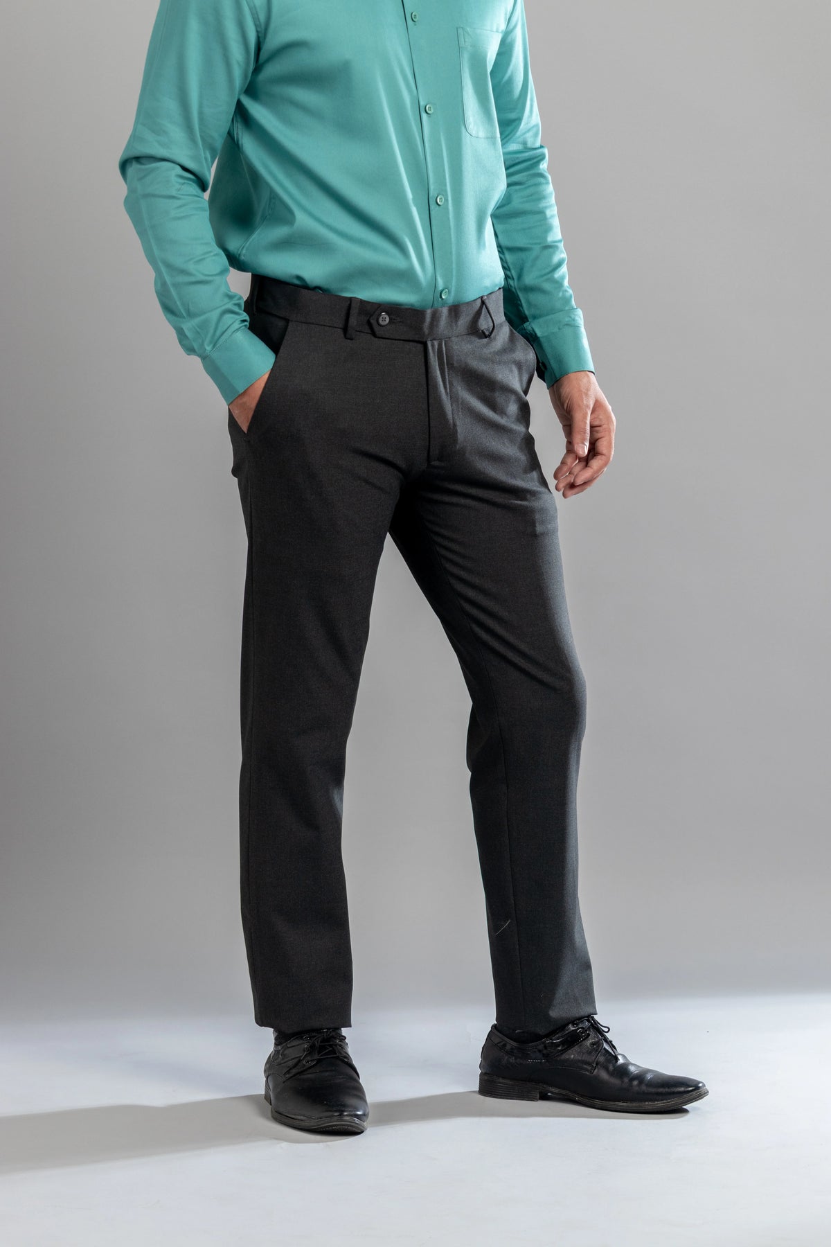 Raven Melange Flexiwaist Straight Fit Plus Size Pants