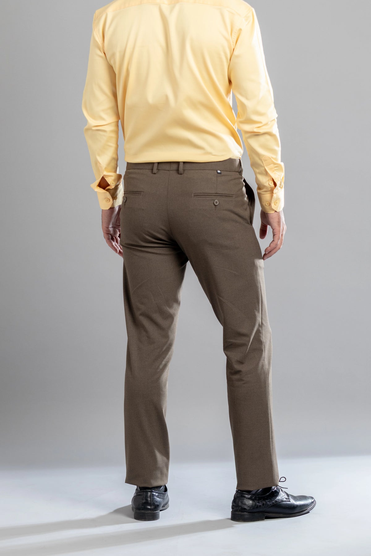 Wood Melange Flexiwaist Pants - Straight Fit