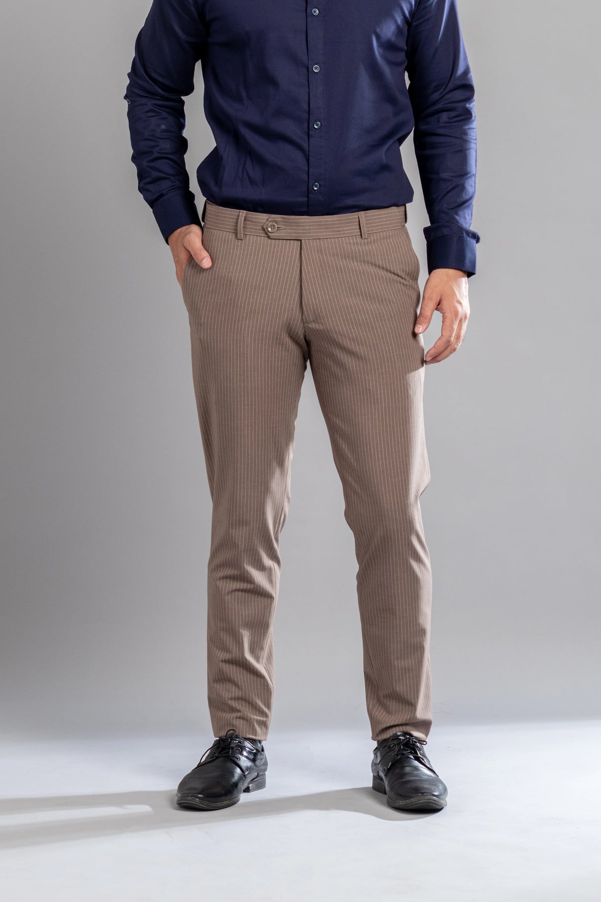 Autumn Bark Linear Stripe Flexiwaist Pants - Ankle Fit