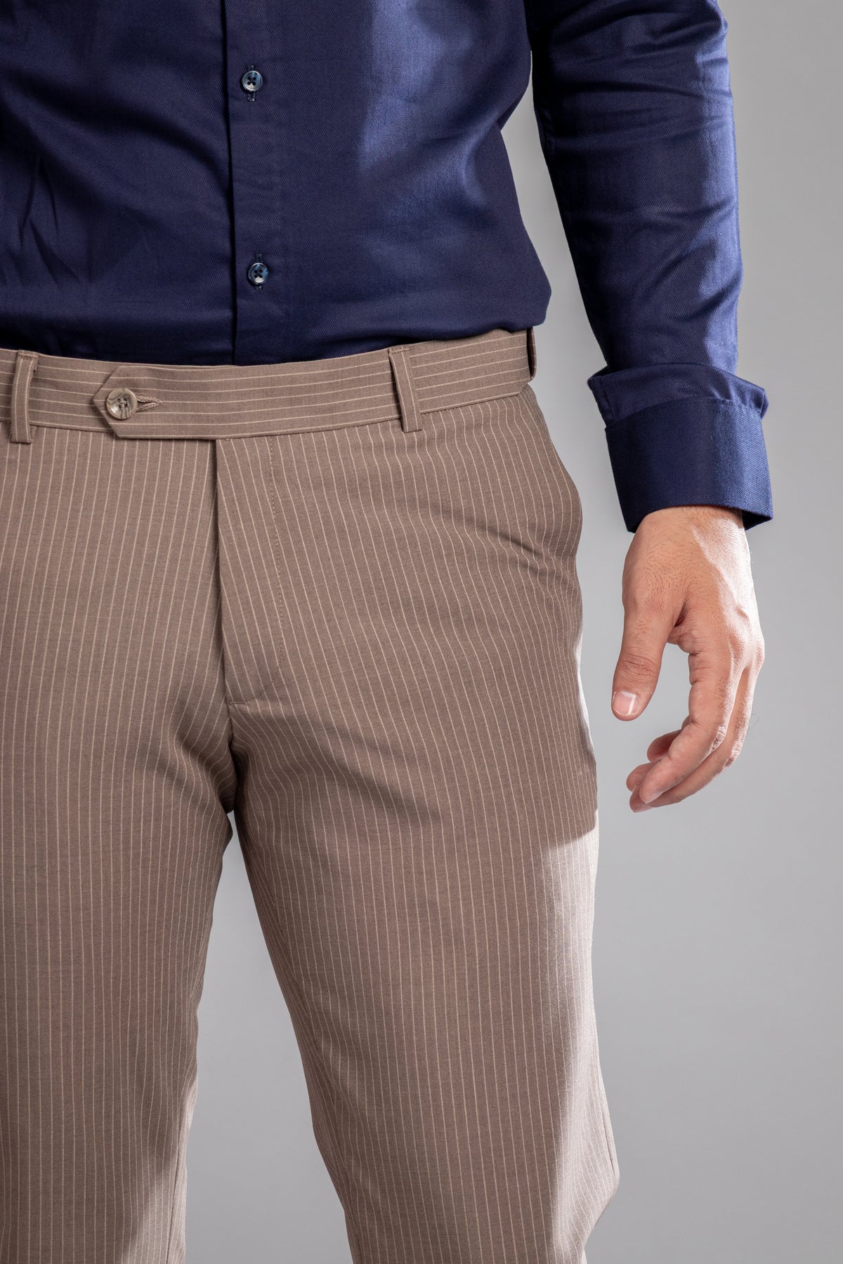Autumn Bark Linear Stripe Flexiwaist Pants - Ankle Fit