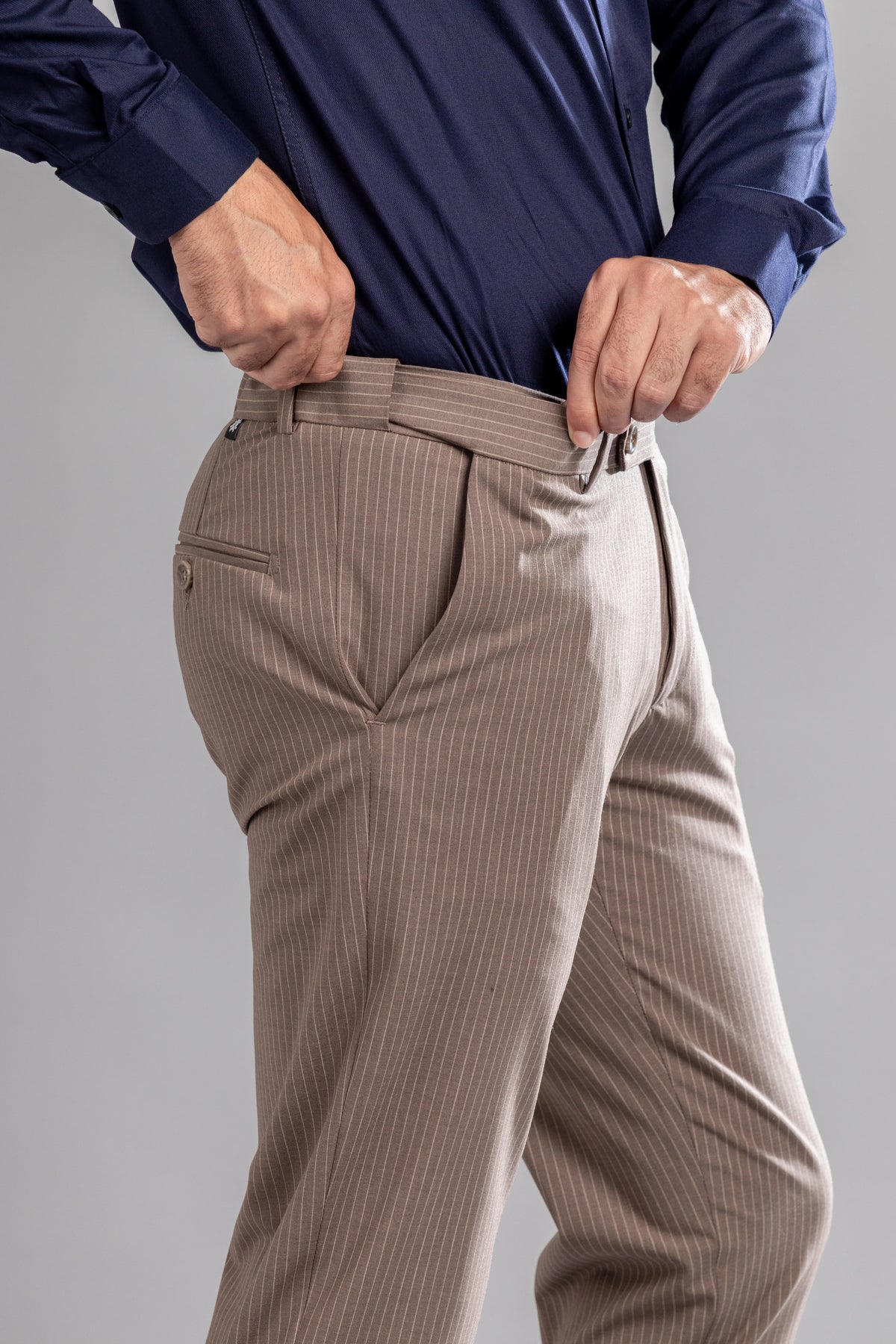 Autumn Bark Linear Stripe Flexiwaist Pants - Ankle Fit