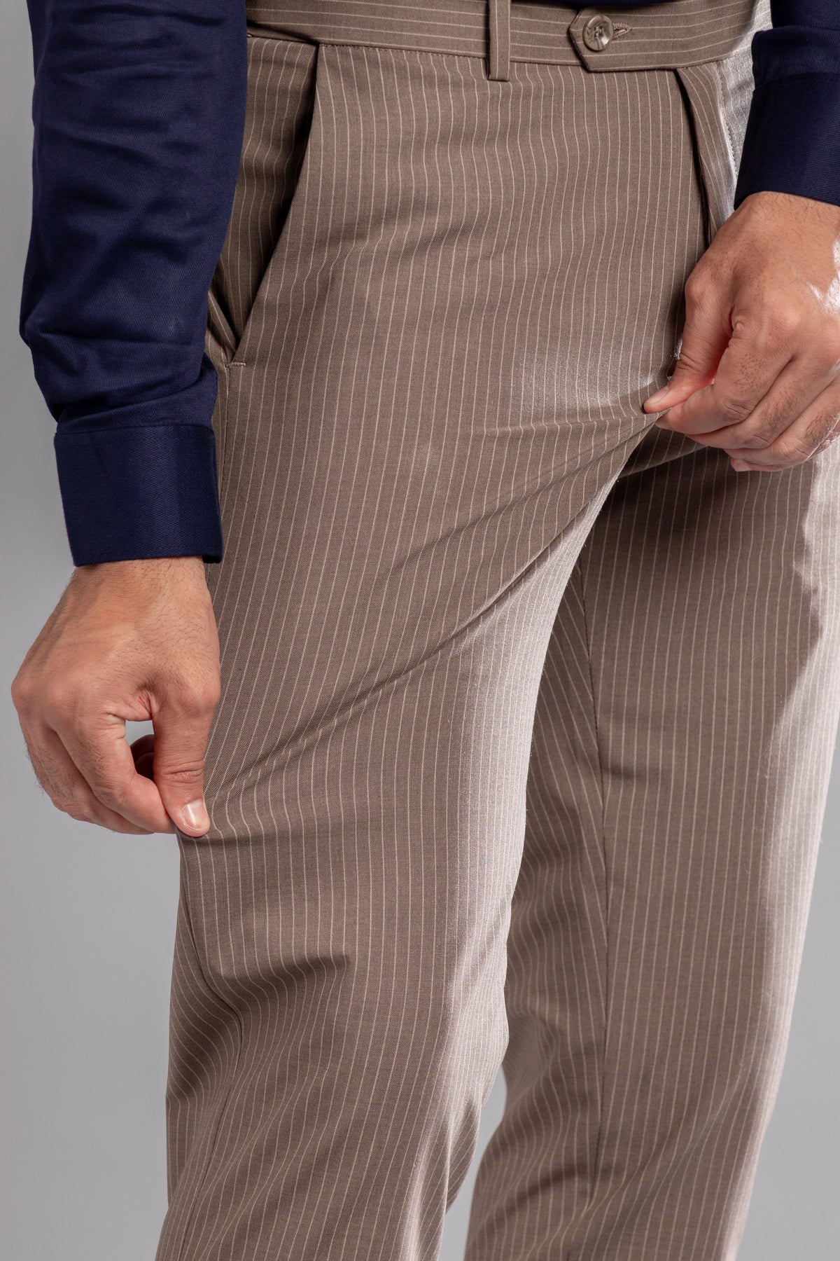 Autumn Bark Linear Stripe Flexiwaist Pants - Ankle Fit