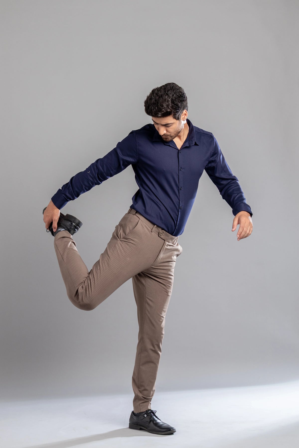 Autumn Bark Linear Stripe Flexiwaist Pants - Ankle Fit