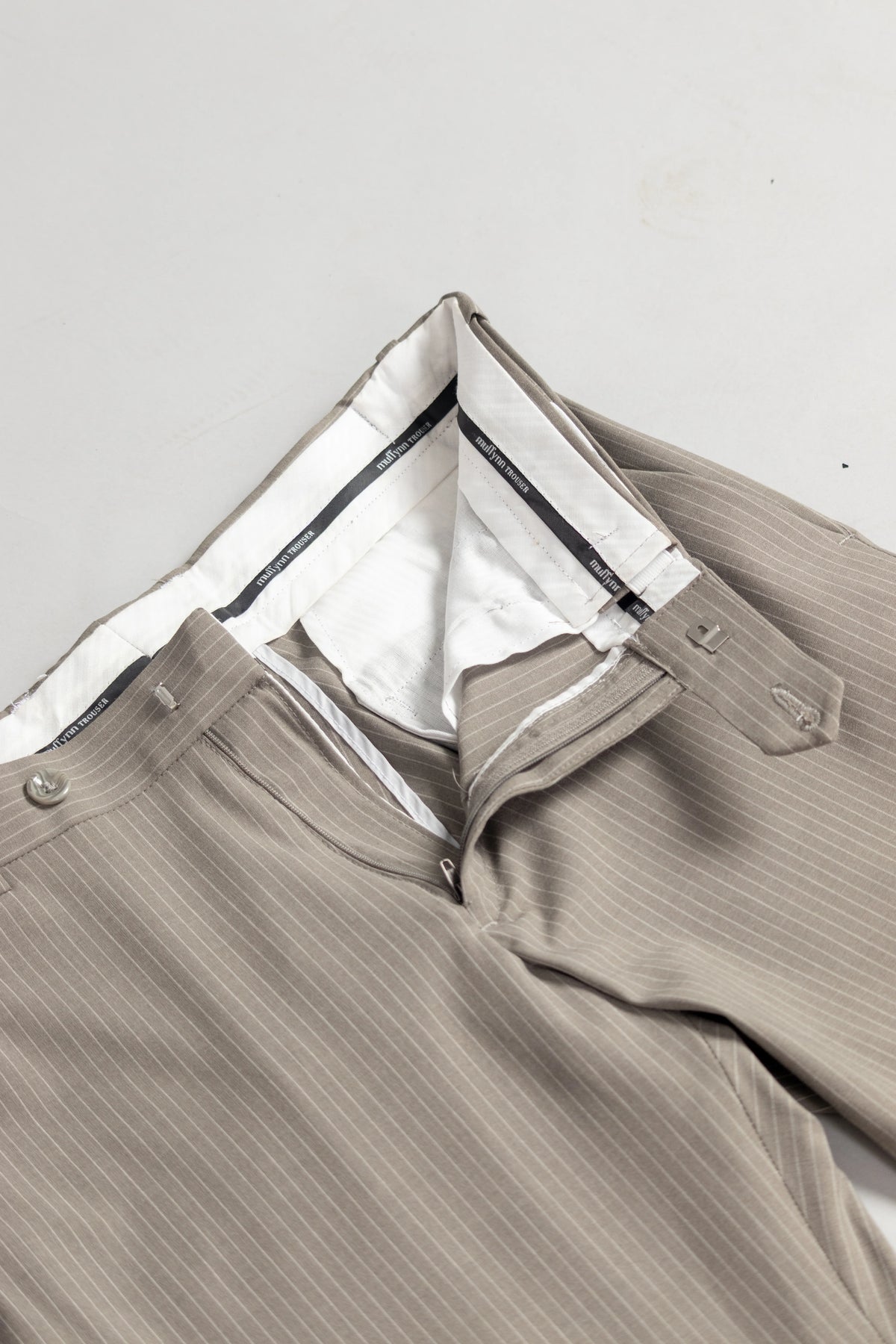Concrete Mist Linear Stripe Flexiwaist Pants - Ankle Fit